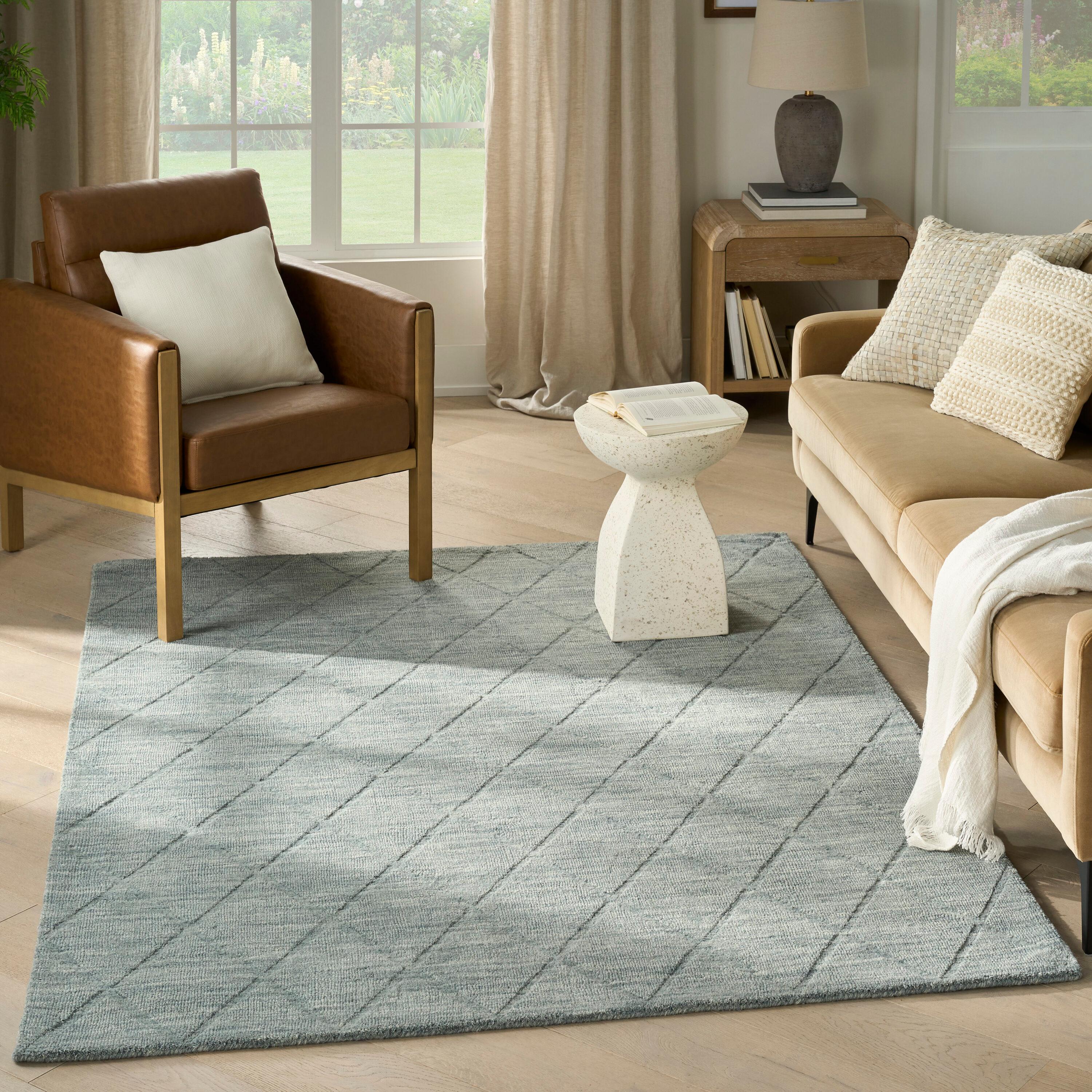 Nourison Wool Haven Blue Modern Wool Indoor Rug