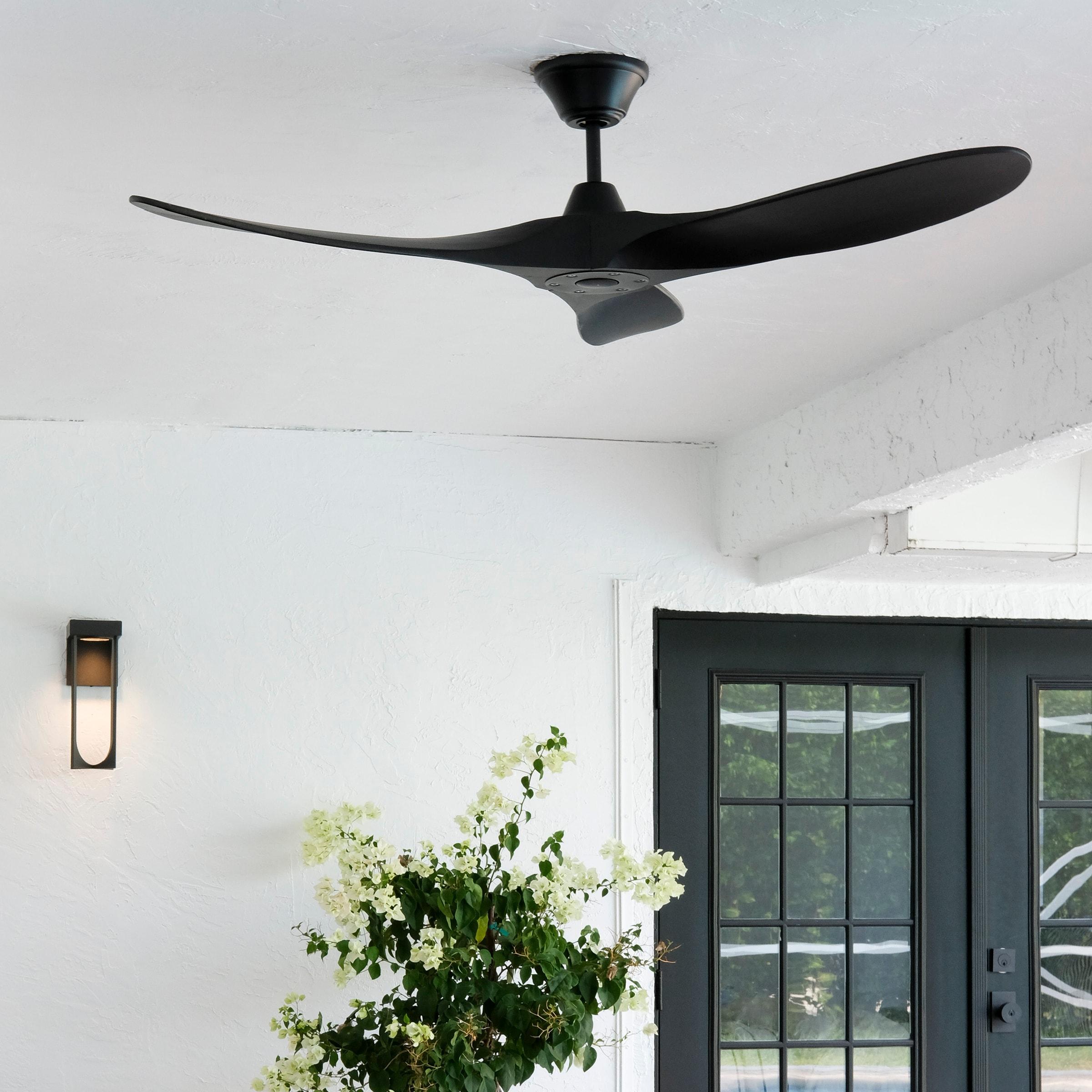 Matte Black 52" Energy Star Outdoor Ceiling Fan with Remote