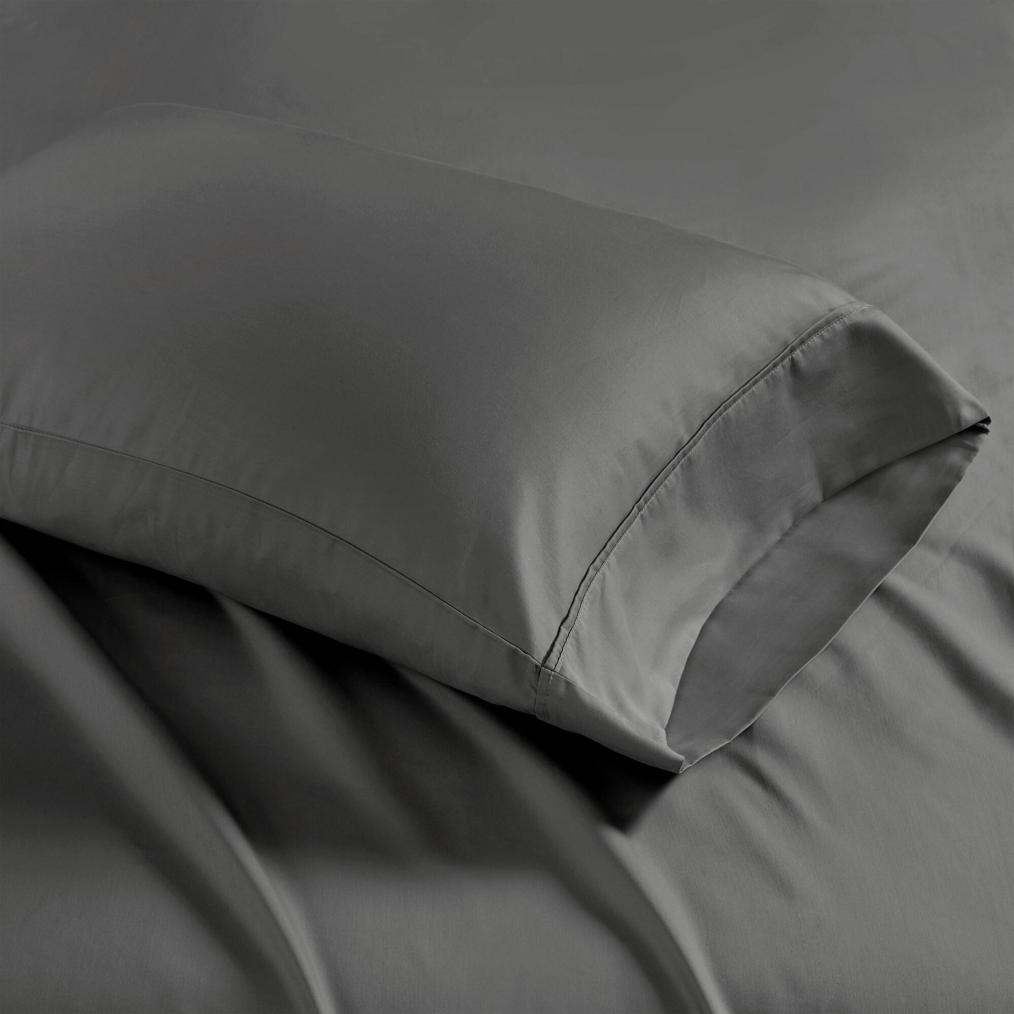 Queen 1500 Thread Count Cotton Blend 4pc Sheet Set Charcoal