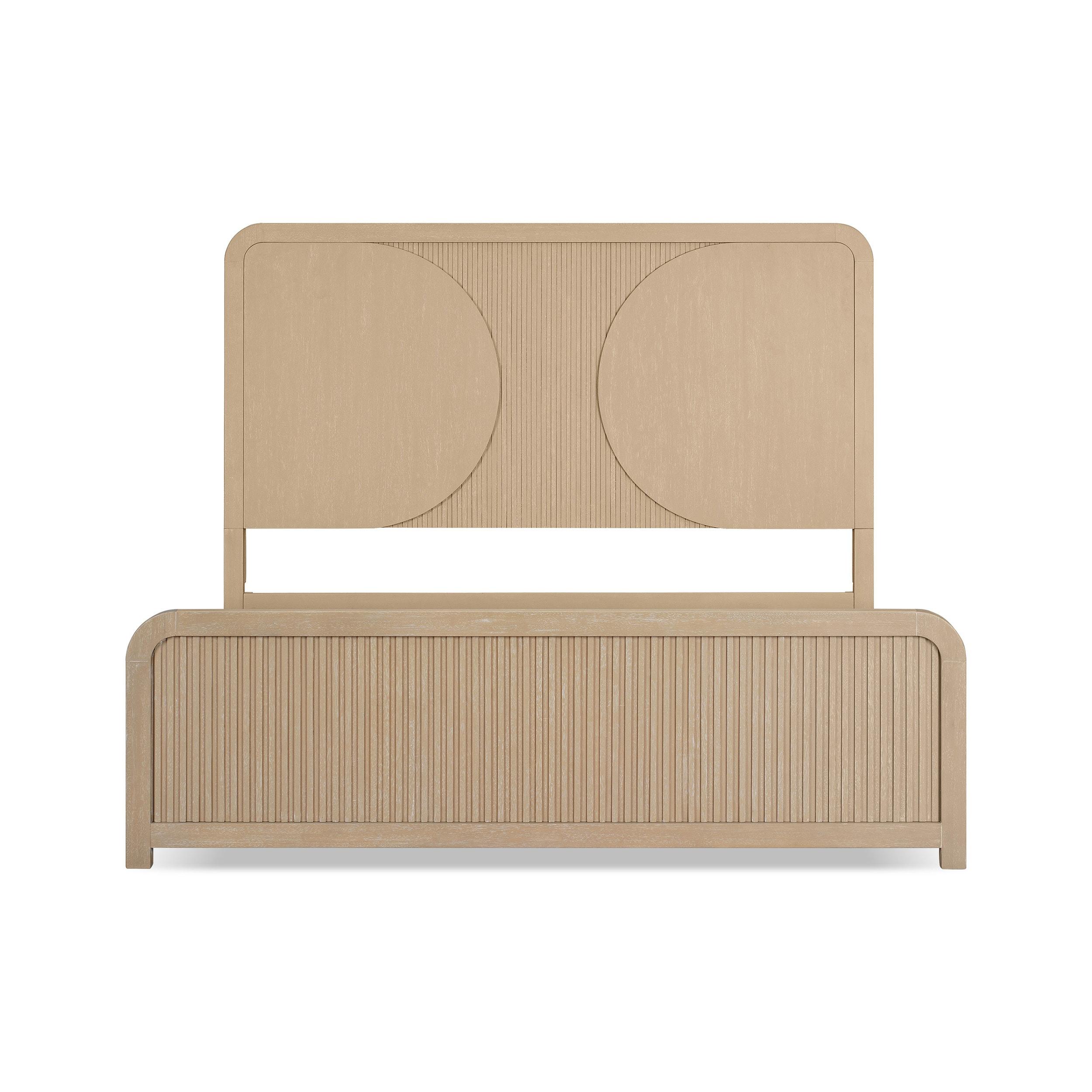 Furniture of America Tissen Modern Solid Wood 5-Piece Queen Bedroom Set with USB Ports, Reeded Panels, Curved Edges and Beveled Mirror, Box Spring Needed, Natural