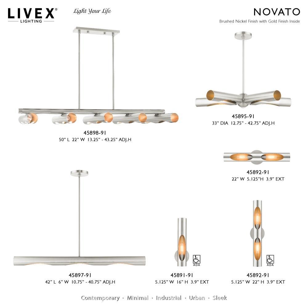 Livex Lighting Novato 10 - Light Chandelier in  Brushed Nickel