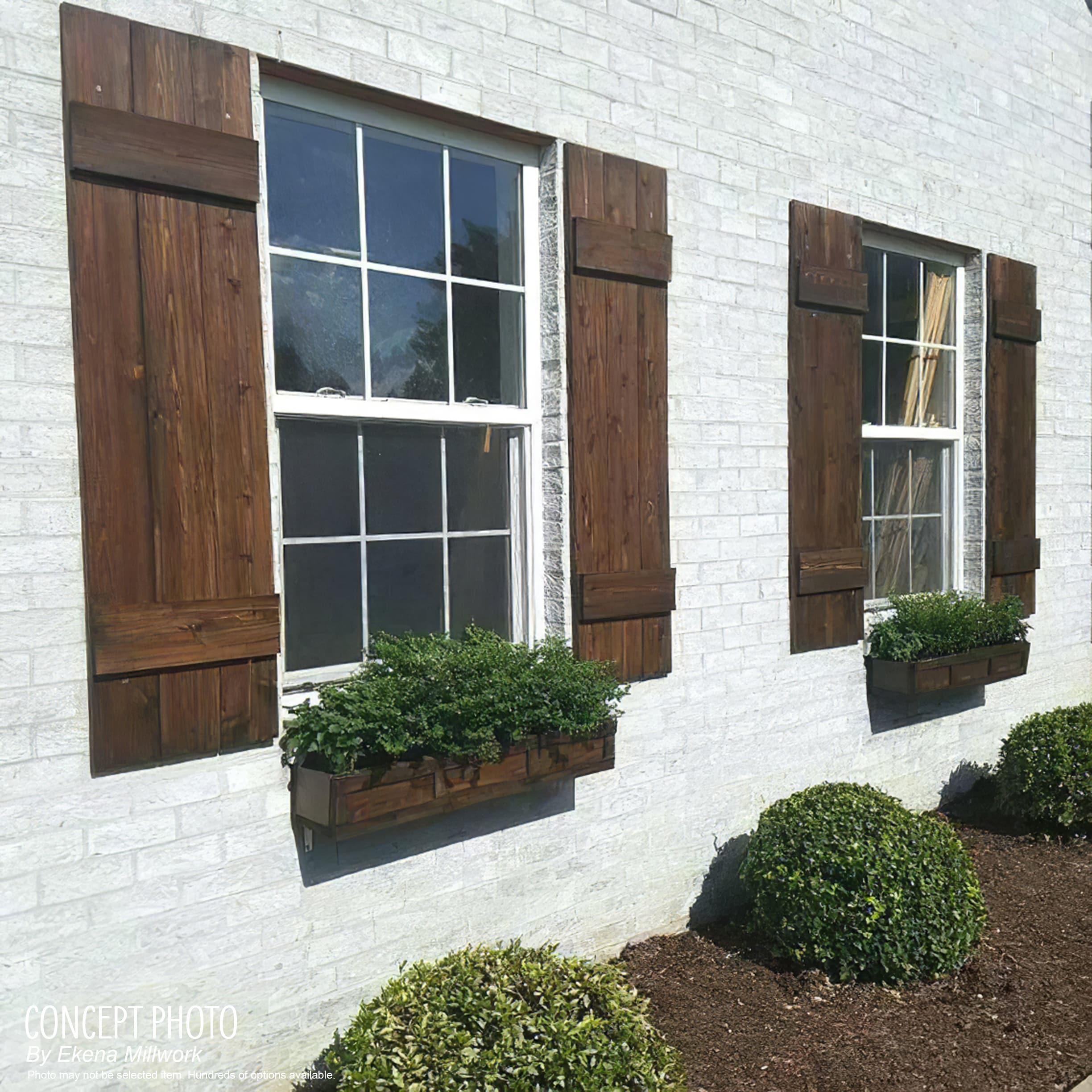 Ekena Millwork TimberCraft 5 3/8" Boards Joined Board-n-Batten Shutters w/Z-Bar, Western Red Cedar (Per Pair) (Set of 2)