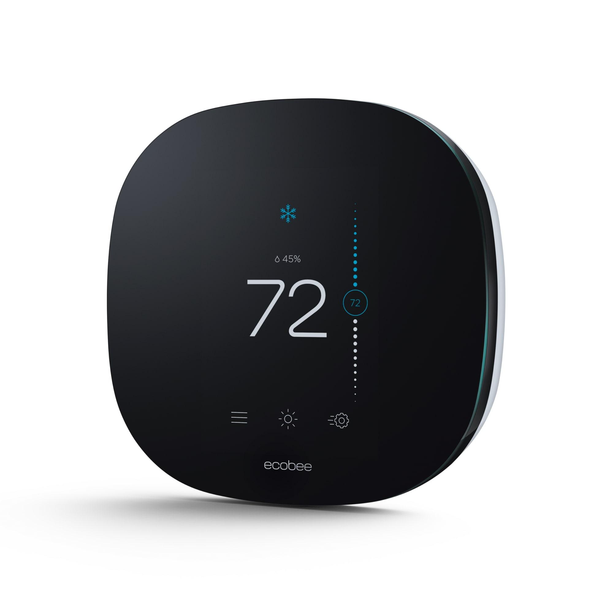 ecobee 3 Lite Smart Thermostat: Energy Star Certified, 3-Year Warranty, 4" x 4" x 0.8", Plastic, 1.23 lbs