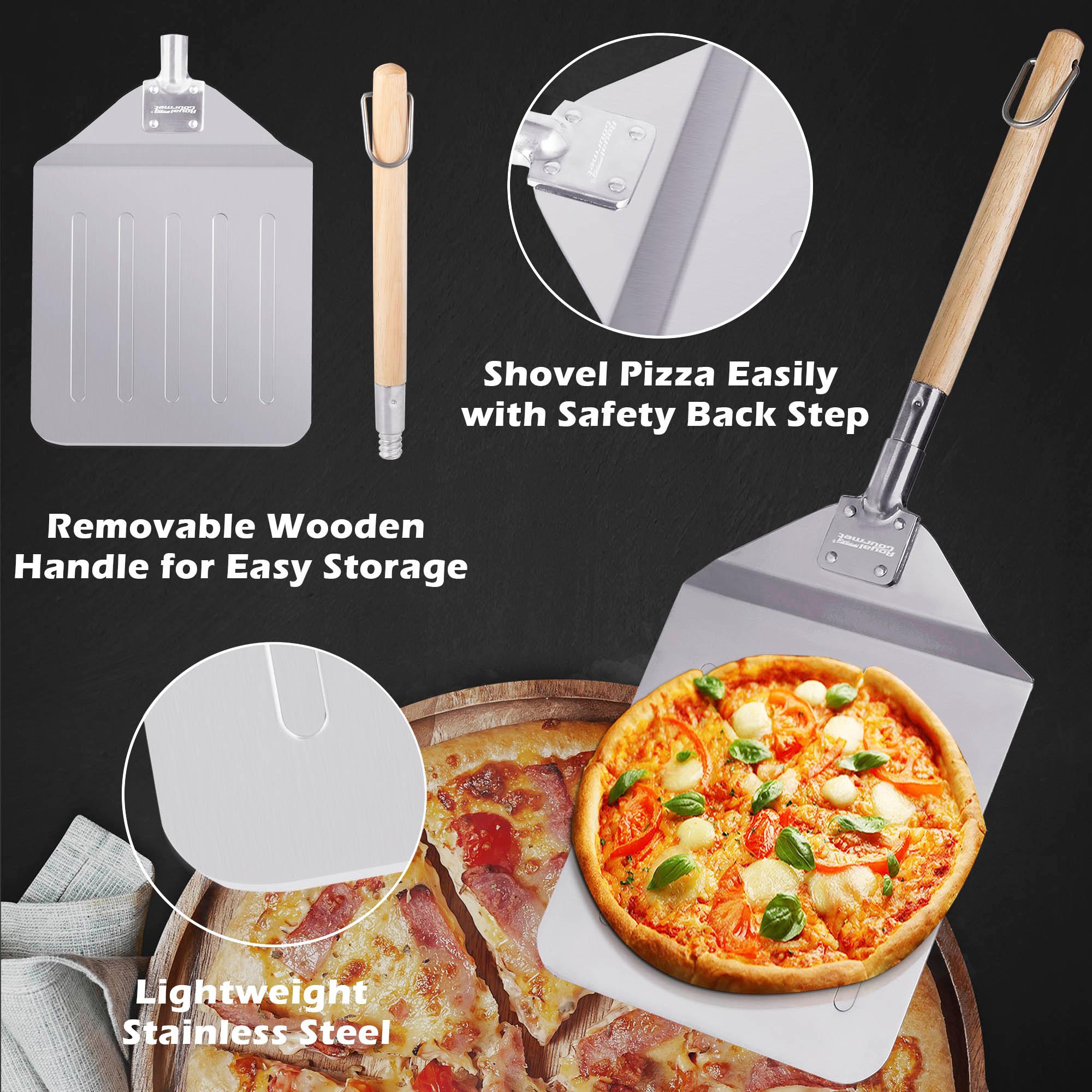 Royal Gourmet 2pc Pizza Cookware Set for Grill Oven: Stainless Steel, Heat-Resistant, No Assembly Required