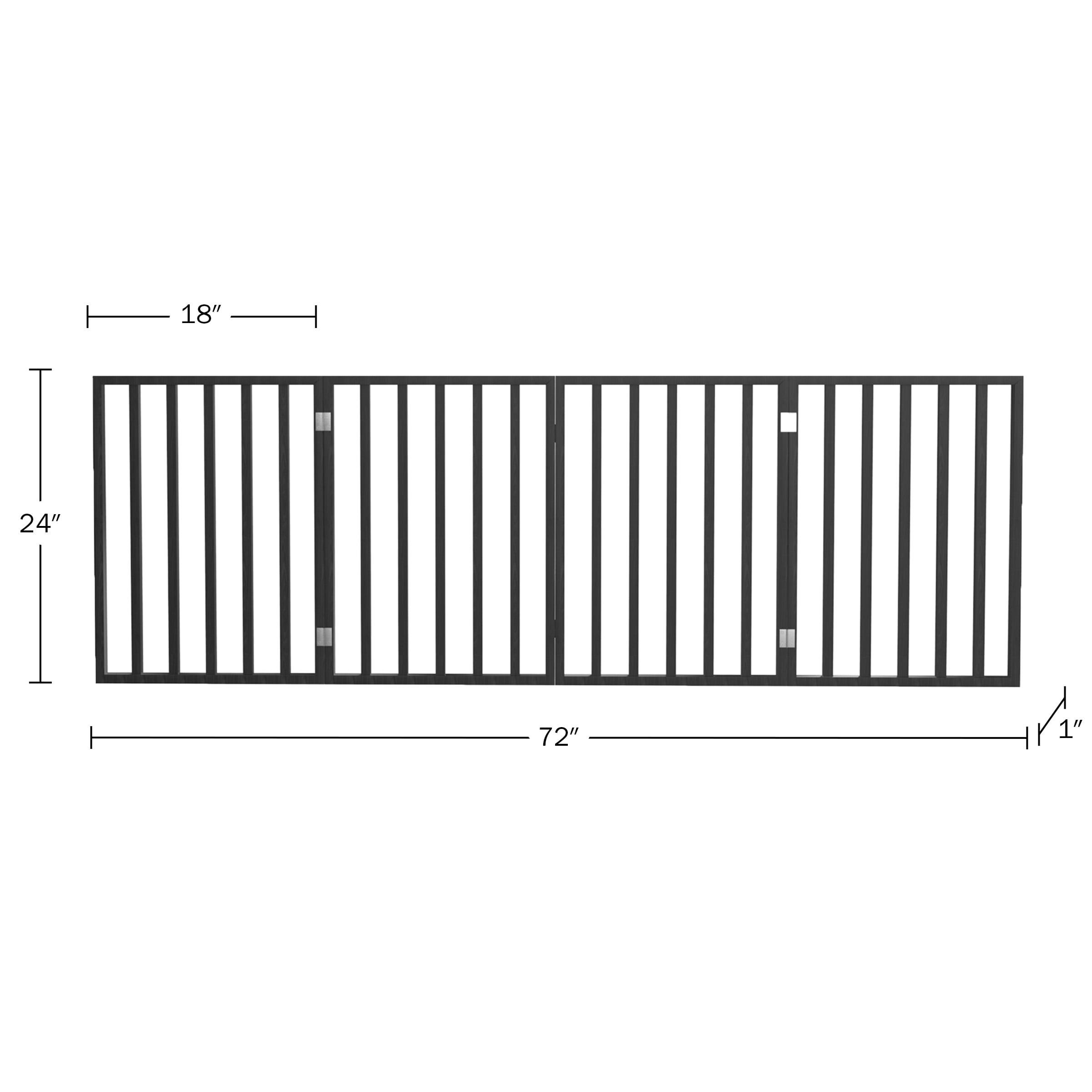 Pet Adobe 4-Panel Indoor Foldable Pet Gate, Black