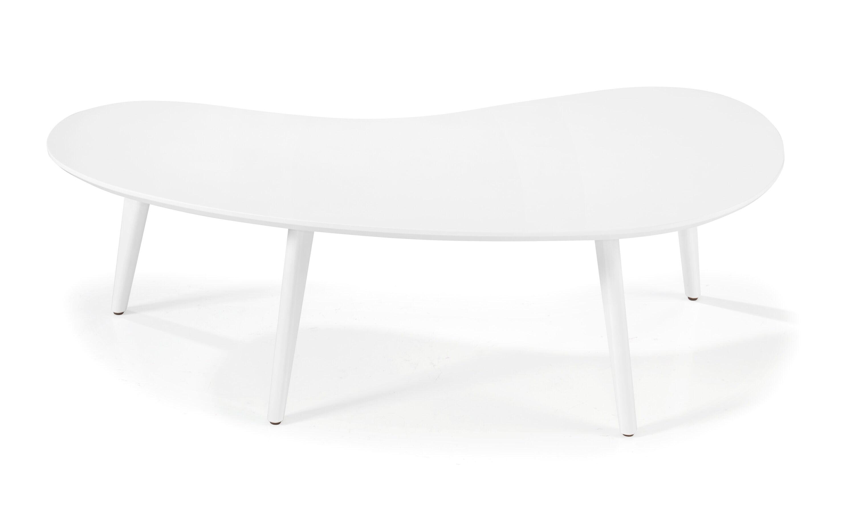 Camaflexi Mid Century Modern Coffee Table Small Tabletop Wood Coffee Desk, White