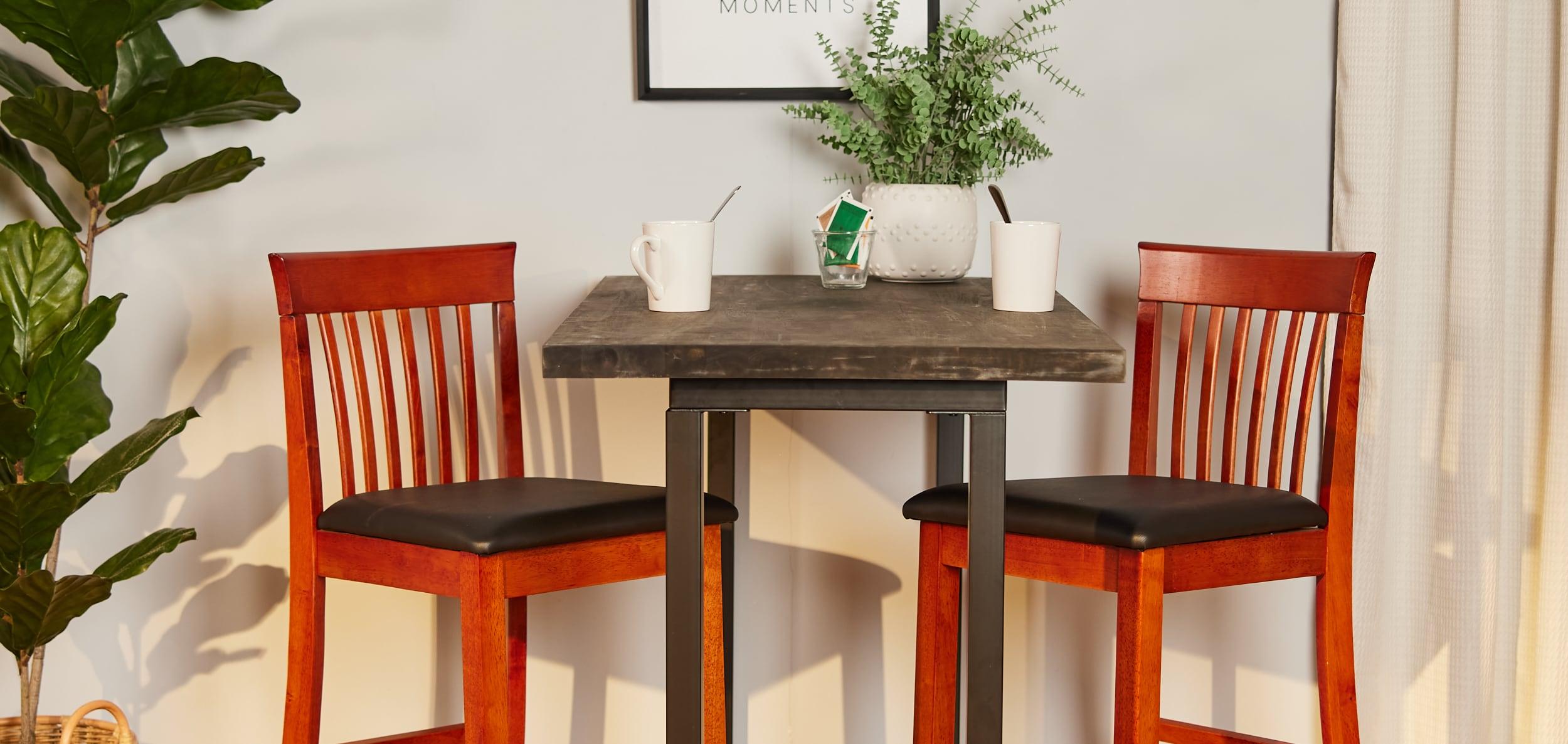 30" Torino Craftsman Padded Seat Barstool Hardwood/Dark Cherry - Linon: Rubberwood, 31" High