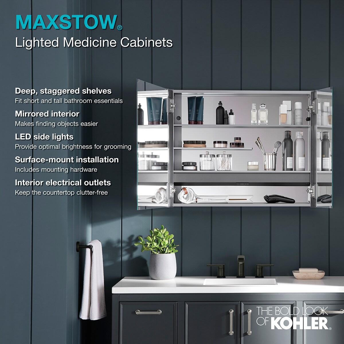 Maxstow Surface Mount Frameless Medicine Cabinet with LED Lighting