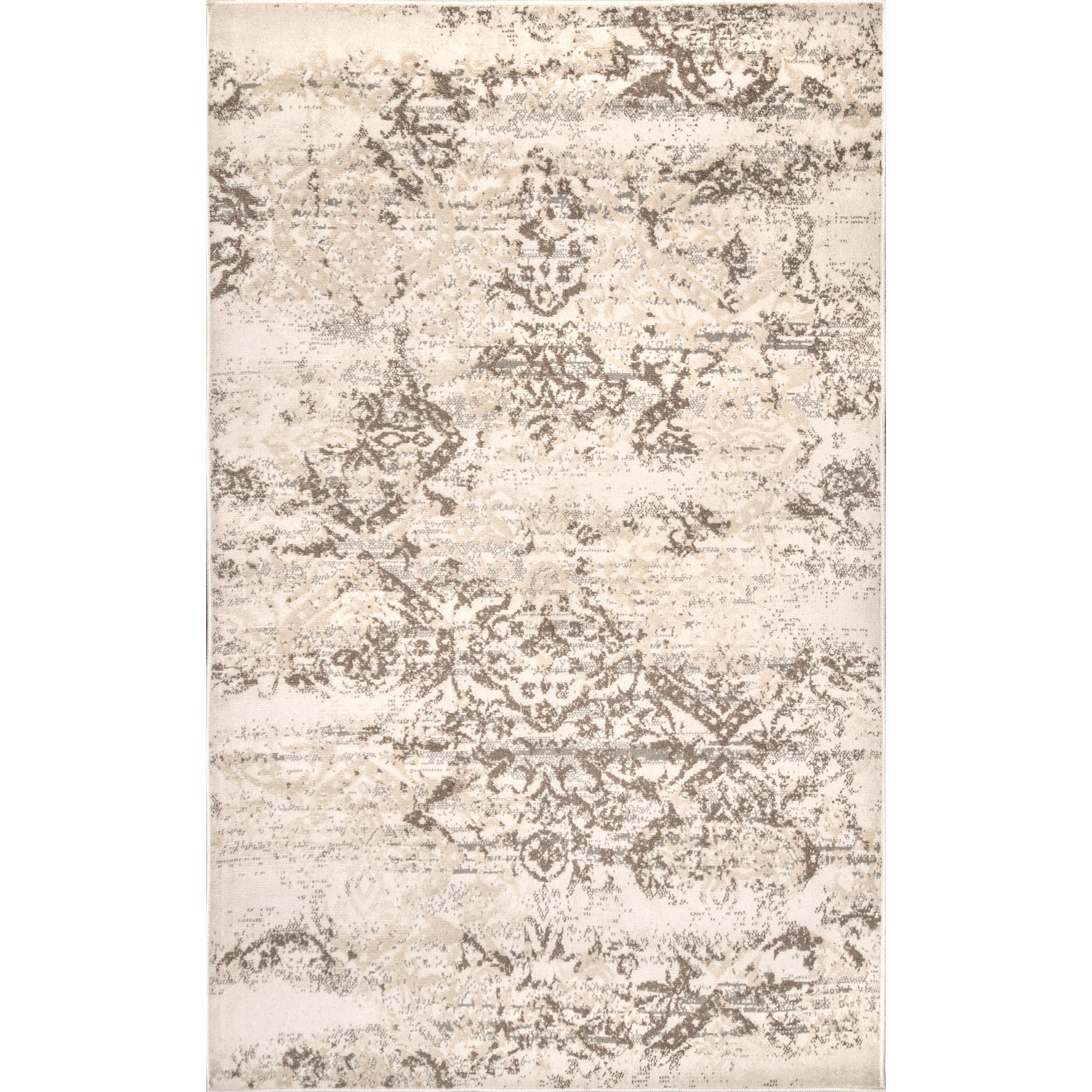 Nuloom Freja Floral & Paisley 9x12 Indoor Area Rug for Living Room Bedroom Dining Room Kitchen, Beige/Ivory