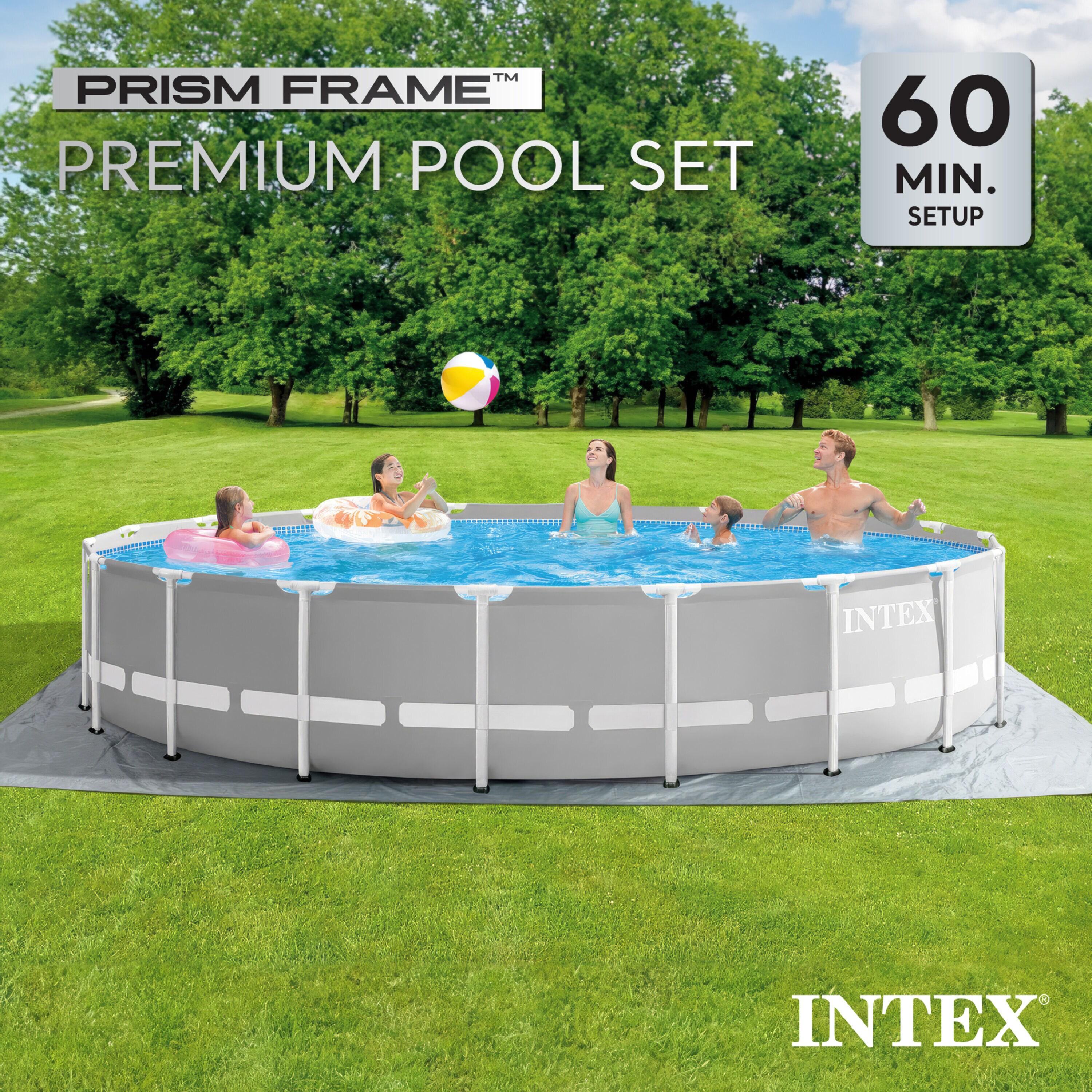 Intex Deluxe Automatic Surface Skimmer Bundled with Maintenance Kit w/ Vacuum & Pole, Swimming Pool Cleaning Tools for Above Ground and InGround Pools