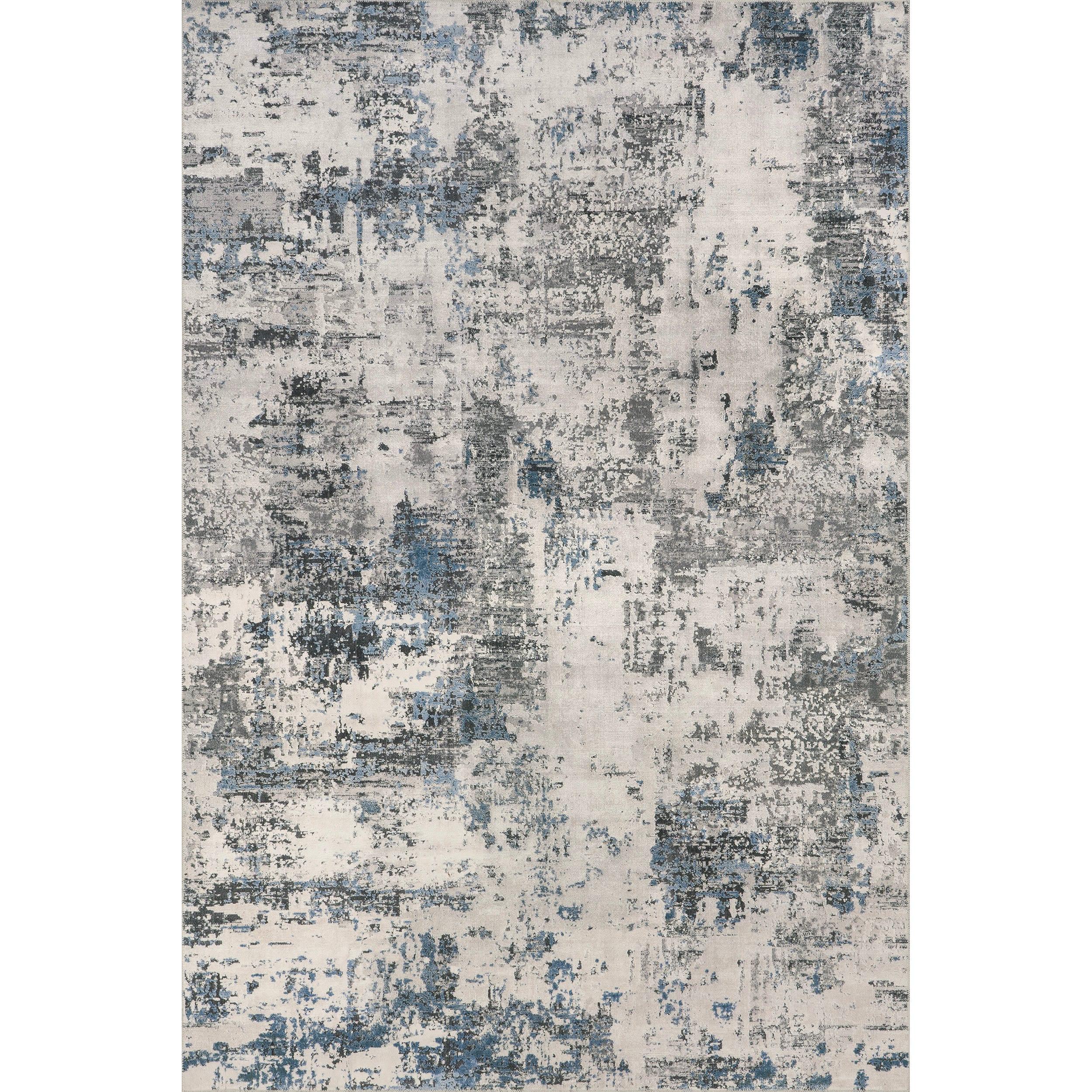 Nuloom Dali Abstract 3x5 Machine Washable Accent Indoor Area Rug for Living Room Bedroom Dining Room Entryway Kitchen, Blue Grey/Ivory