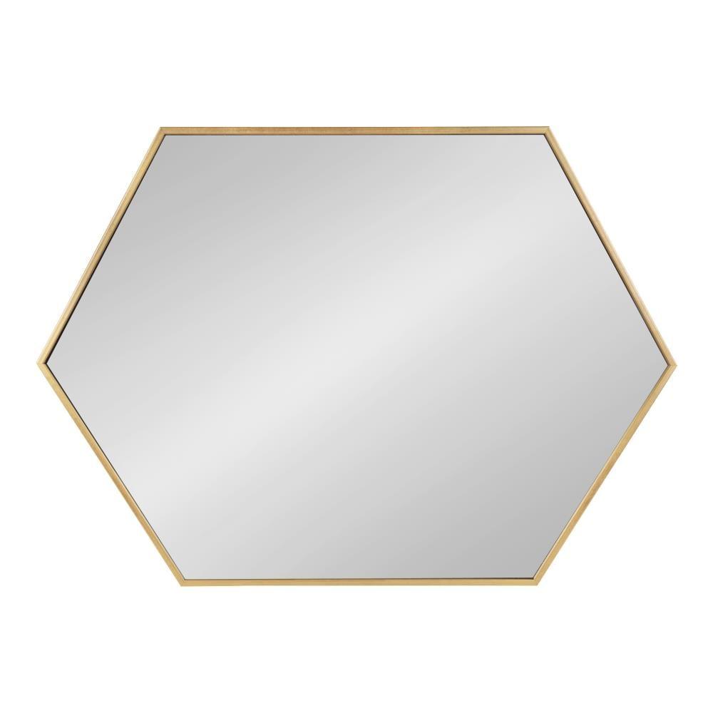 22" x 31" Rhodes Hexagon Wall Mirror Gold - Kate & Laurel All Things Decor