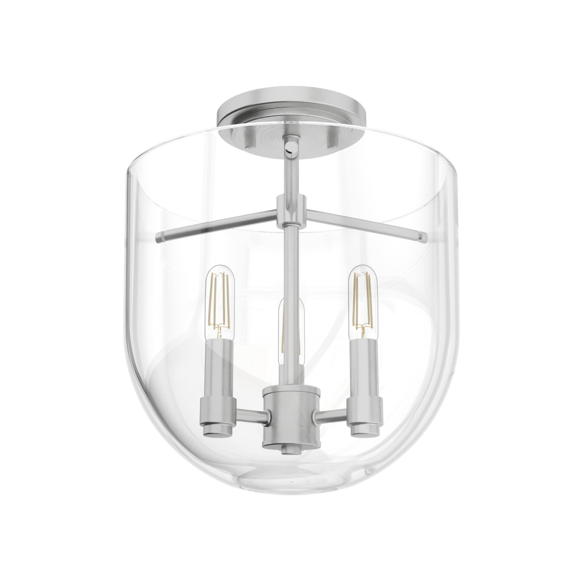 Hunter Sacha Natural Iron 3 Light Flush Mount Ceiling Light Fixture