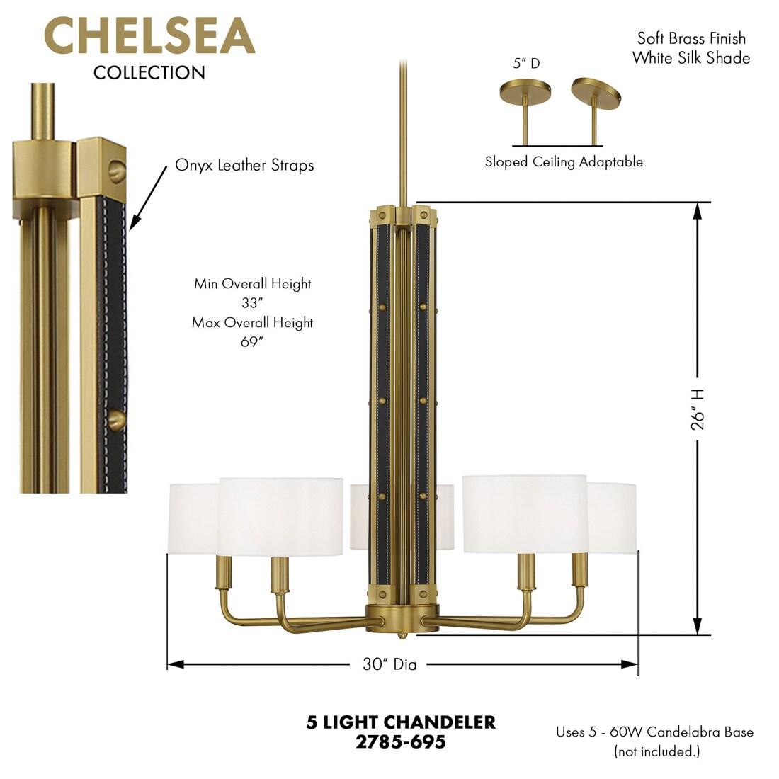 Minka Lavery Minka Lavery Chelsea Soft Brass With White Silk Chandelier