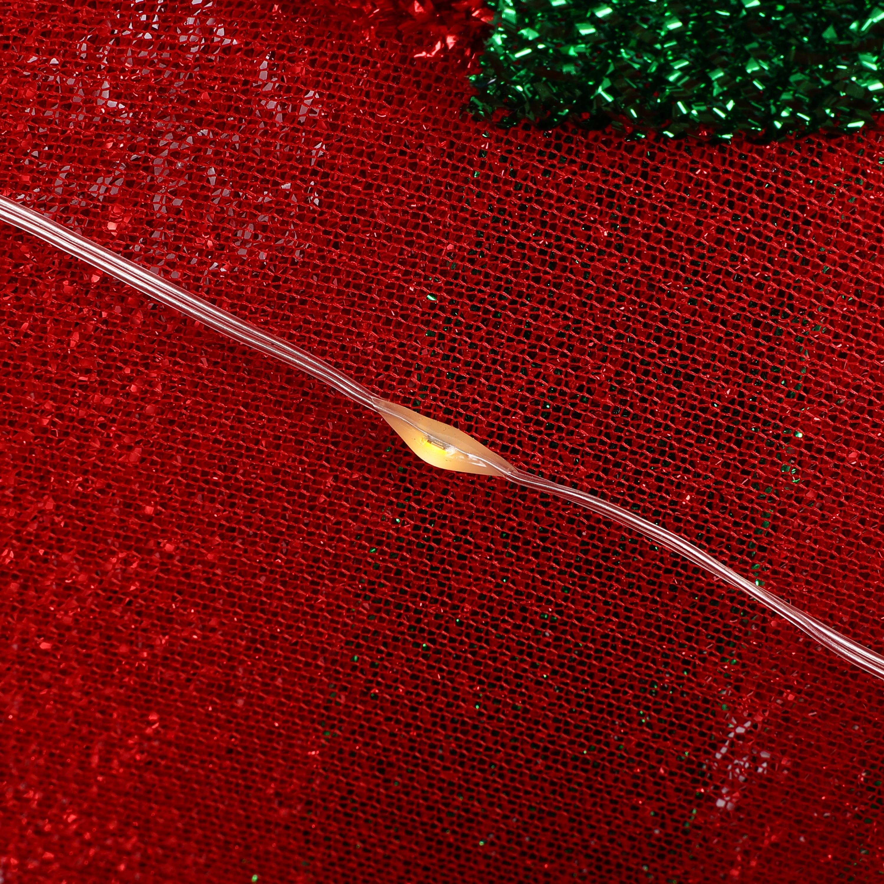 LuxenHome Set of 3 Red and Green Presents with Bows Lighted LED Indoor Outdoor Holiday Decoration