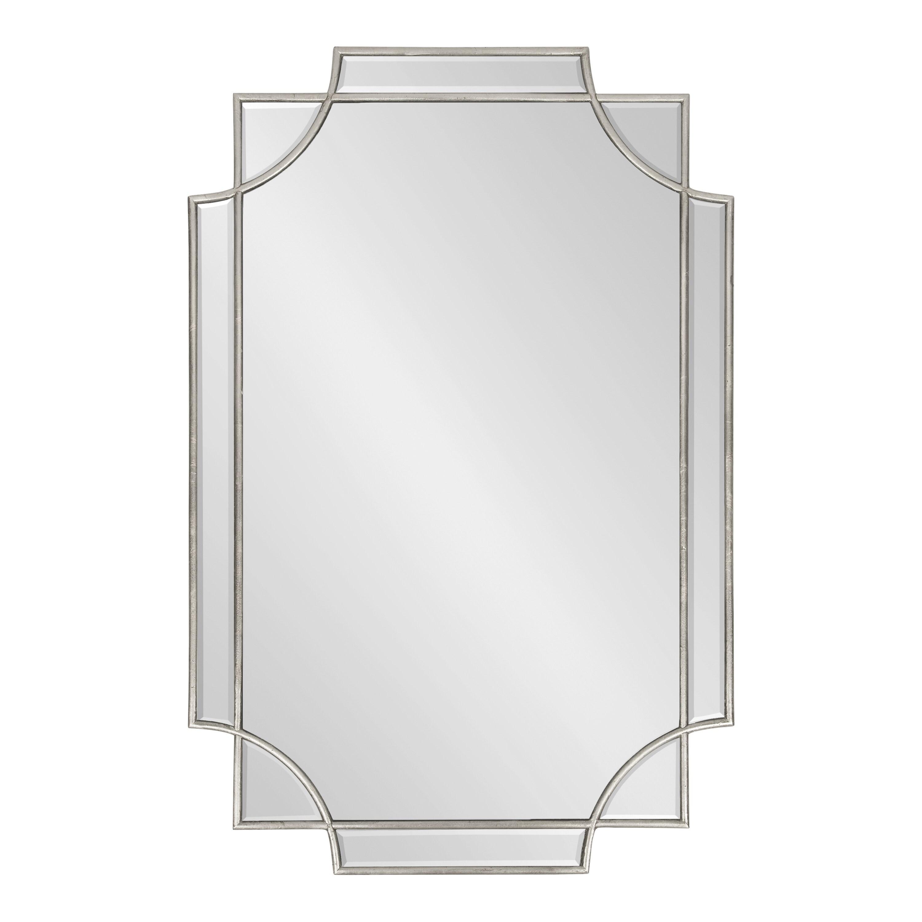 Kate and Laurel Minuette Glam Wall Mirror, 24 x 36, Silver, Elegant Traditional Home Decor With A Boho Charm