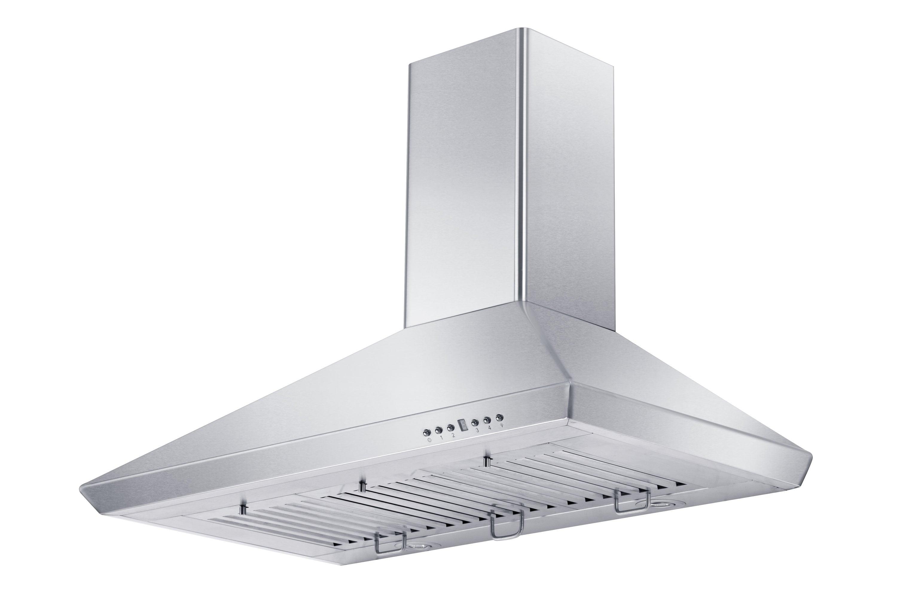 36" KF 400 CFM Convertible Wall Mount Range Hood in Brushed 430 Stainless Steel