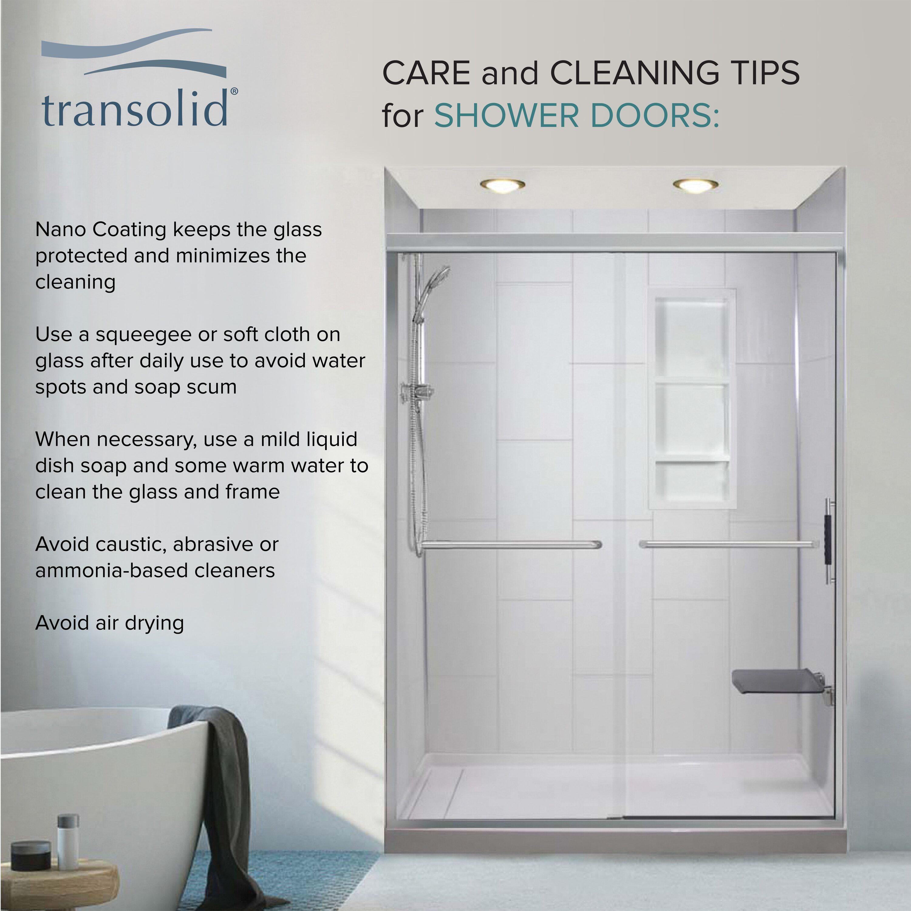 Transolid Elizabeth 46-in W x 76-in H Hinged Shower Door with Clear Glass