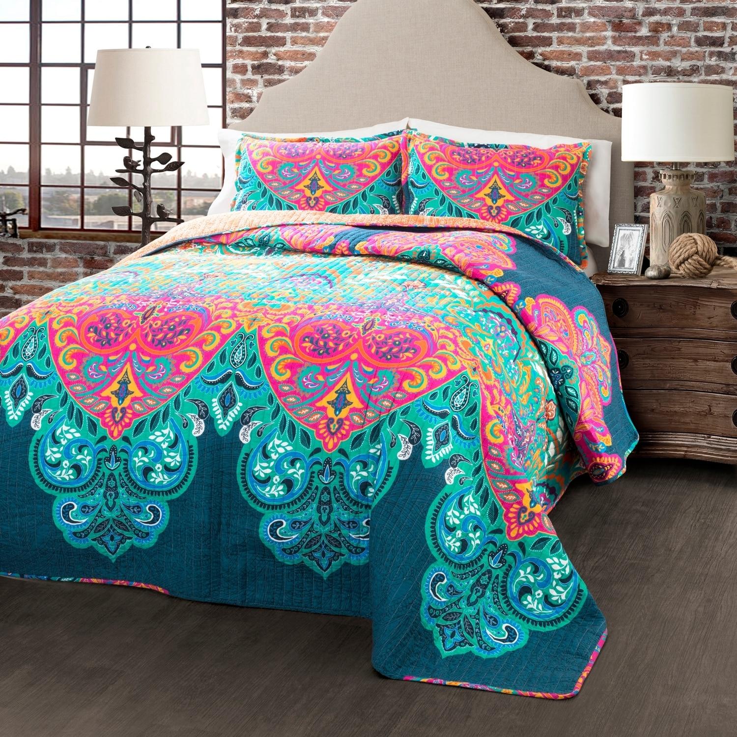 Lush Decor Galleria Cotton 320 TC Reversible Quilt Set