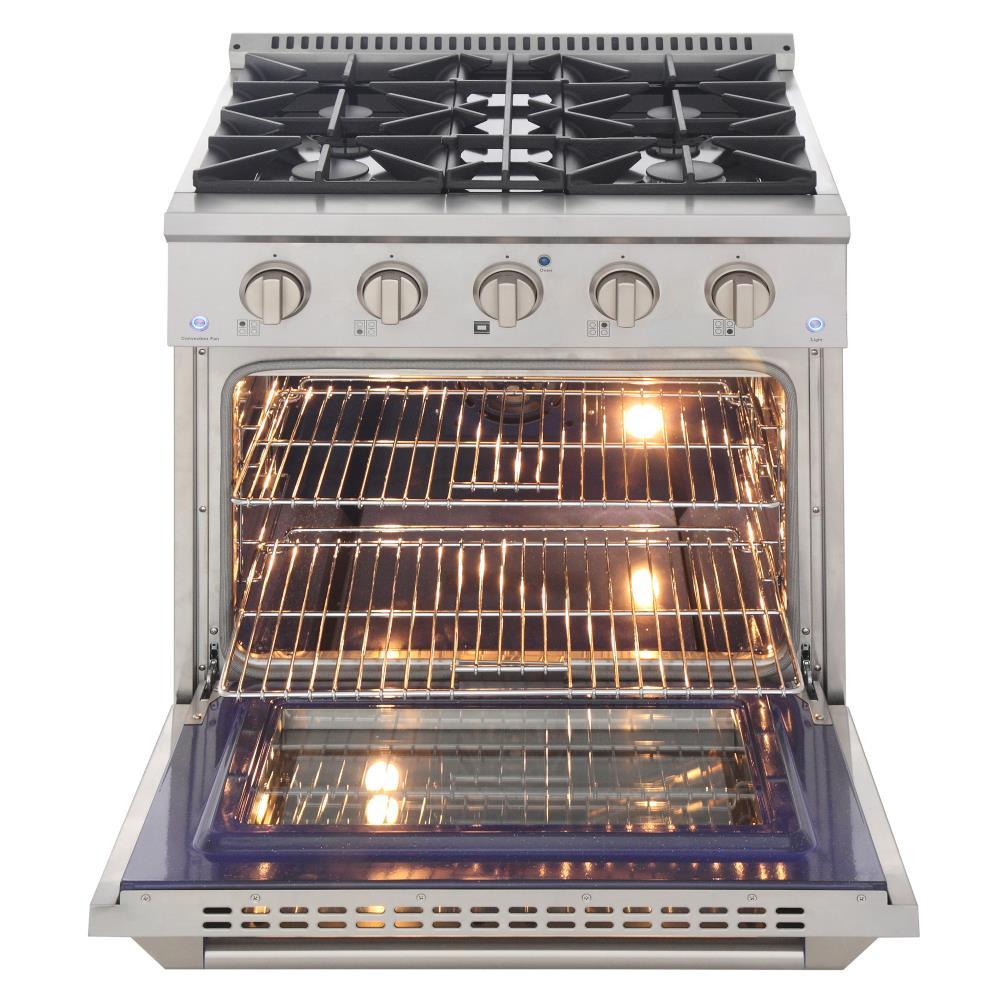 30-Inch Stainless Steel Dual-Fuel Convection Gas Range