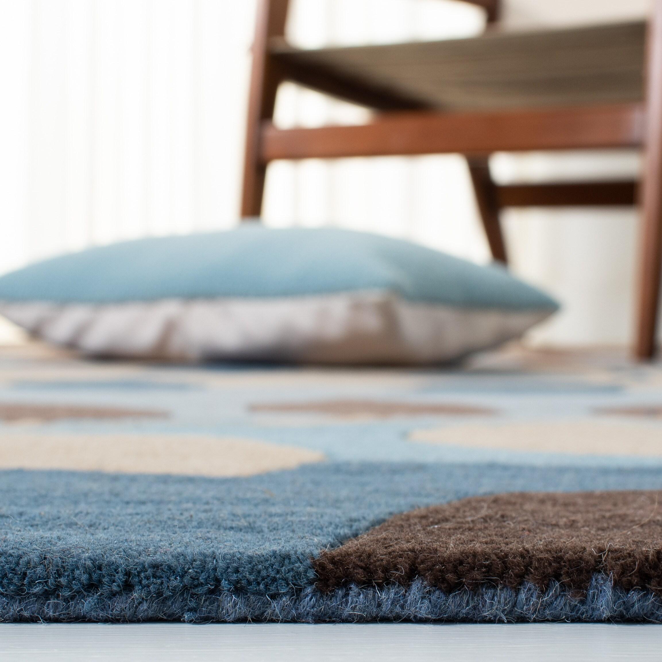 SAFAVIEH Soho Martha Floral Wool Area Rug, Brown/Blue, 5' x 8'