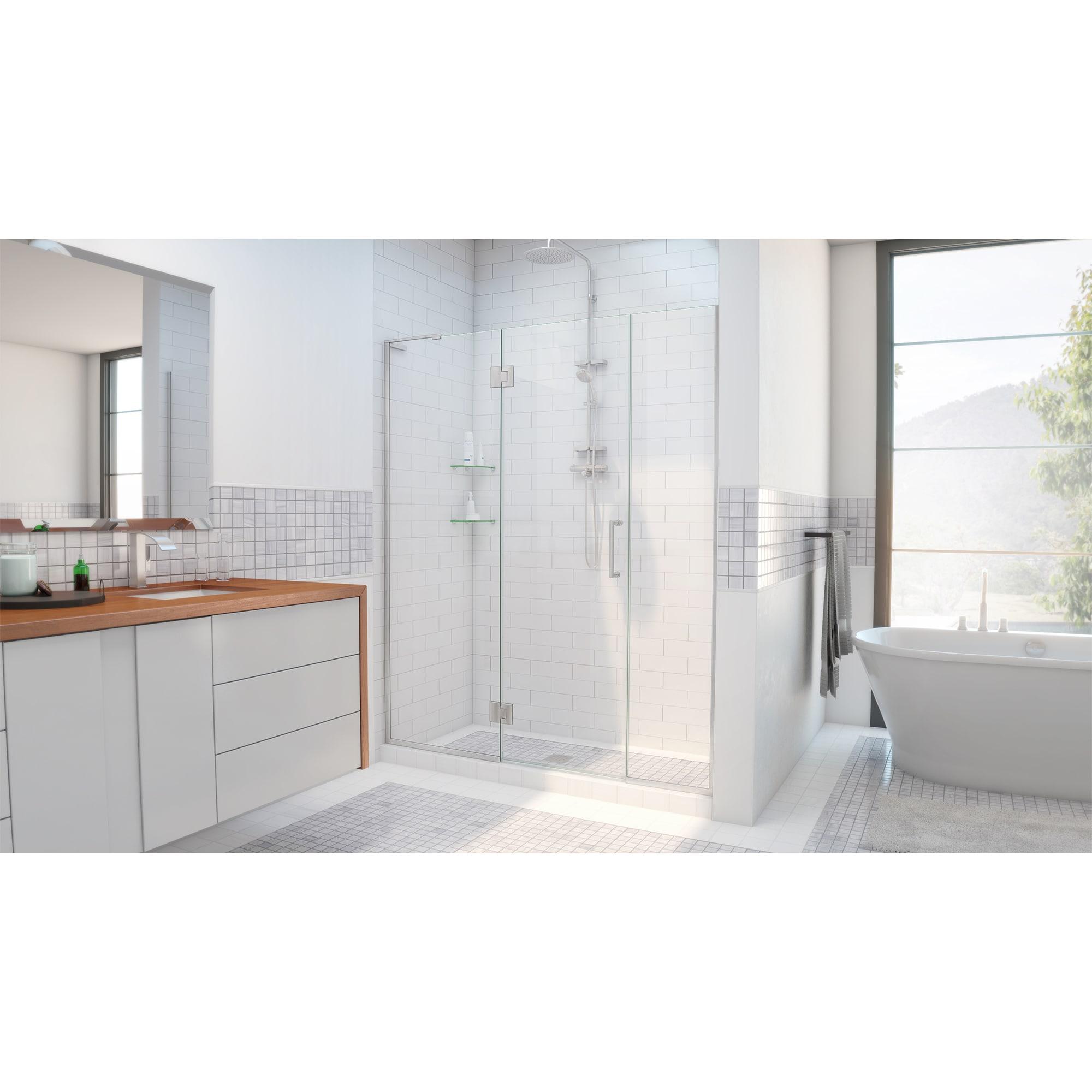 Unidoor-X 48.5" W x 72 " H Frameless Shower Door with Fixed Panel