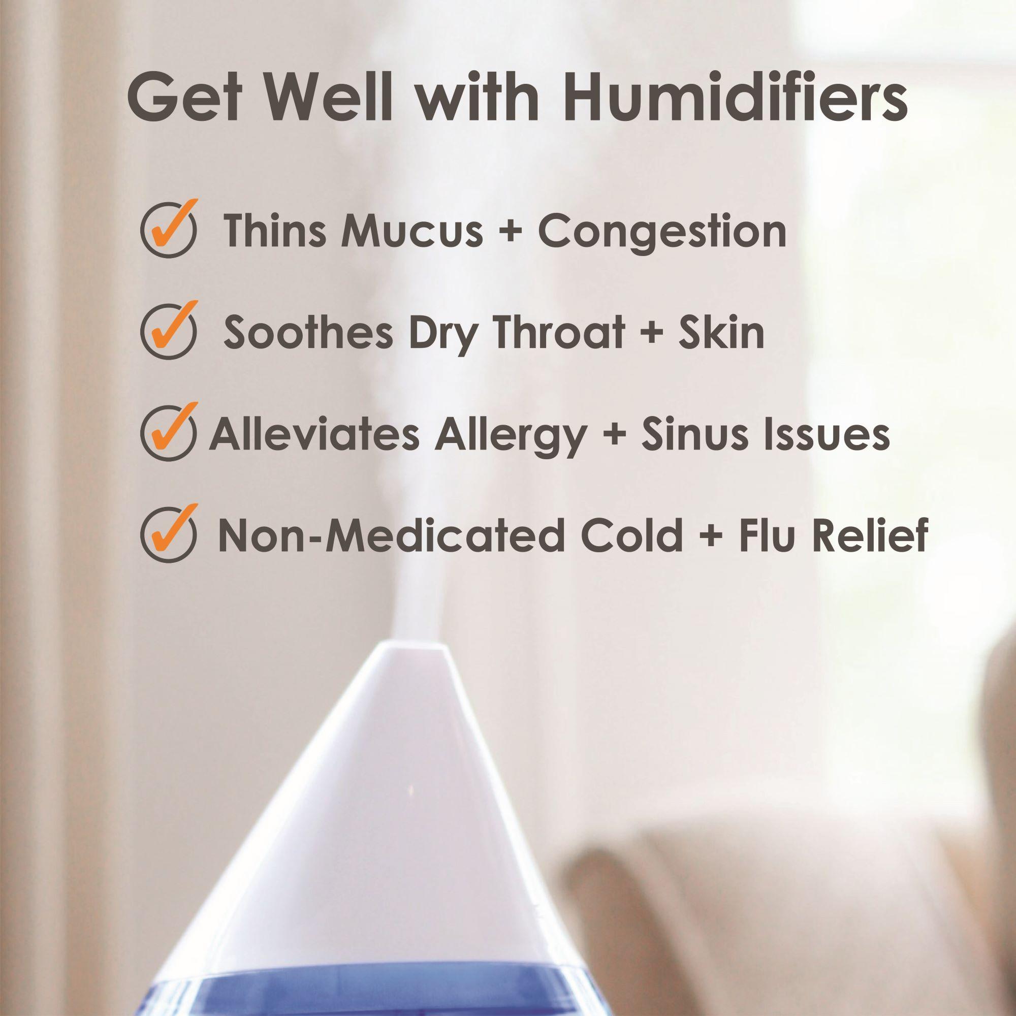 Crane USA Top Fill Cool Mist Humidifier - 1 Gallon with Sleep Support Light & Essential Oil Tray