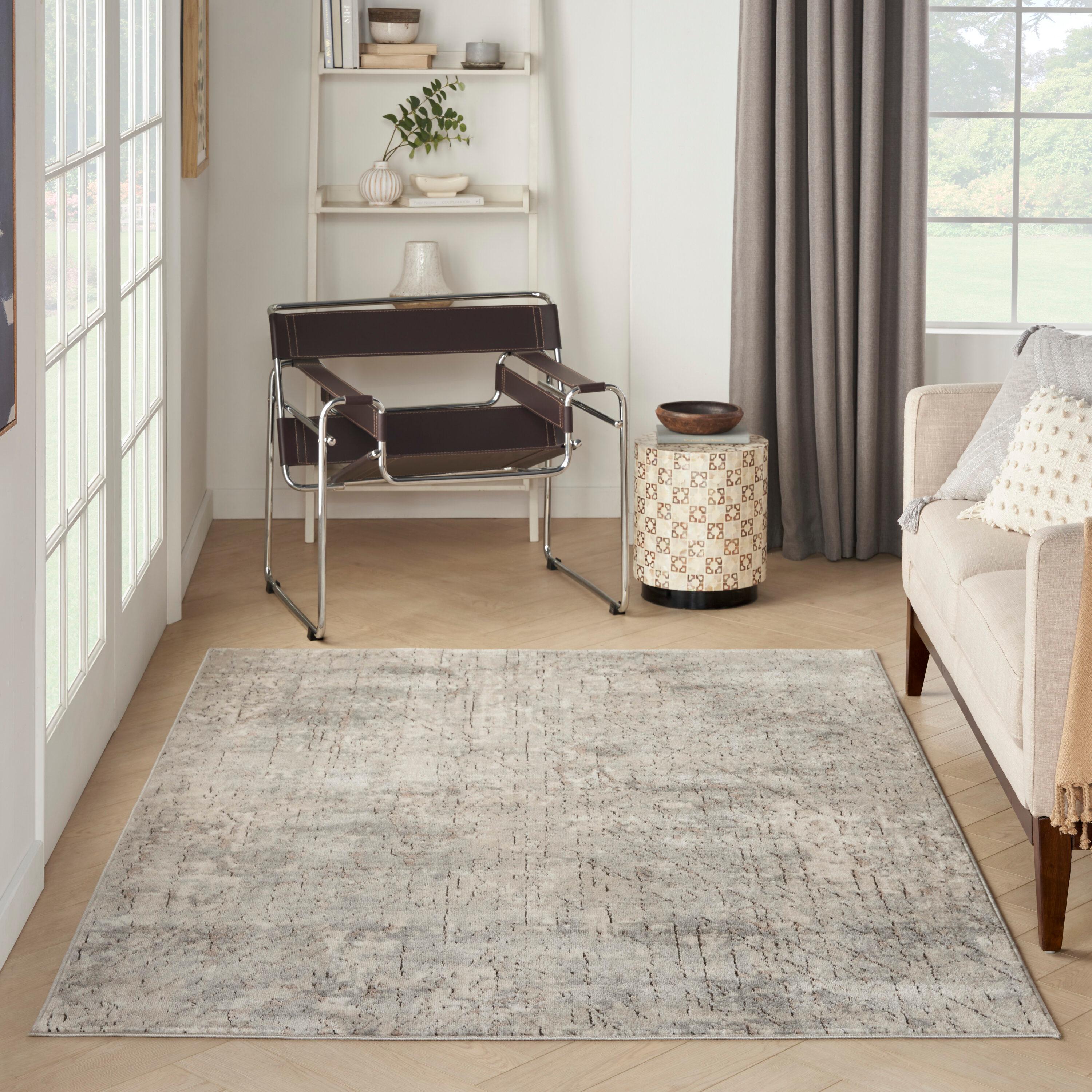 Nourison Concerto Abstract Contemporary Area Rug Beige Grey 5'3" x 7'3"