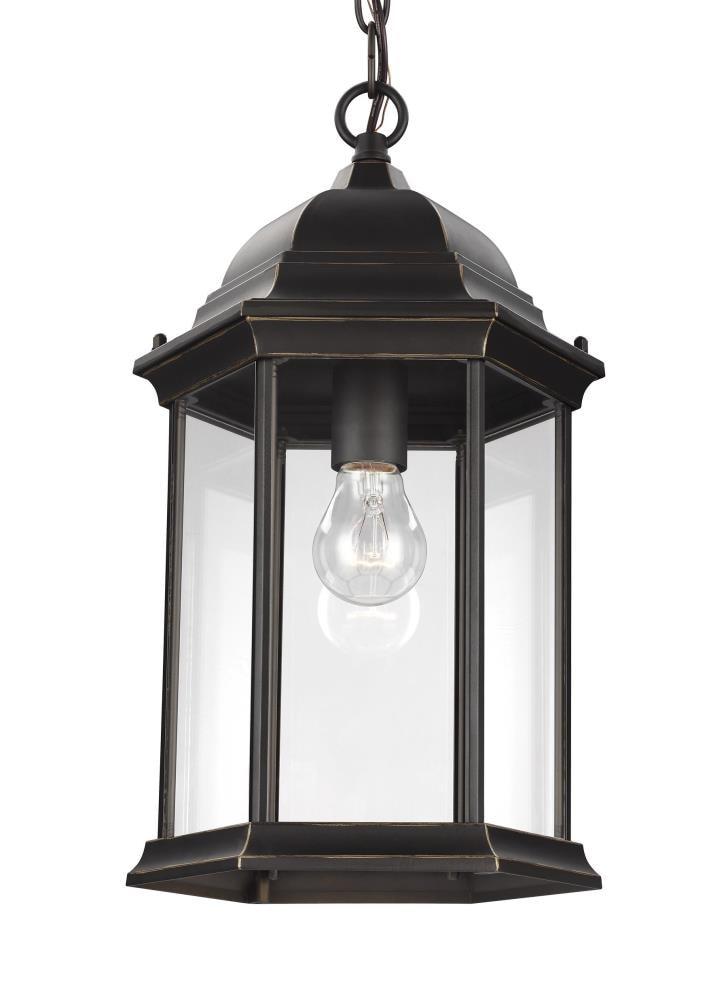 Antique Bronze Classic Lantern Outdoor Pendant with Clear Glass