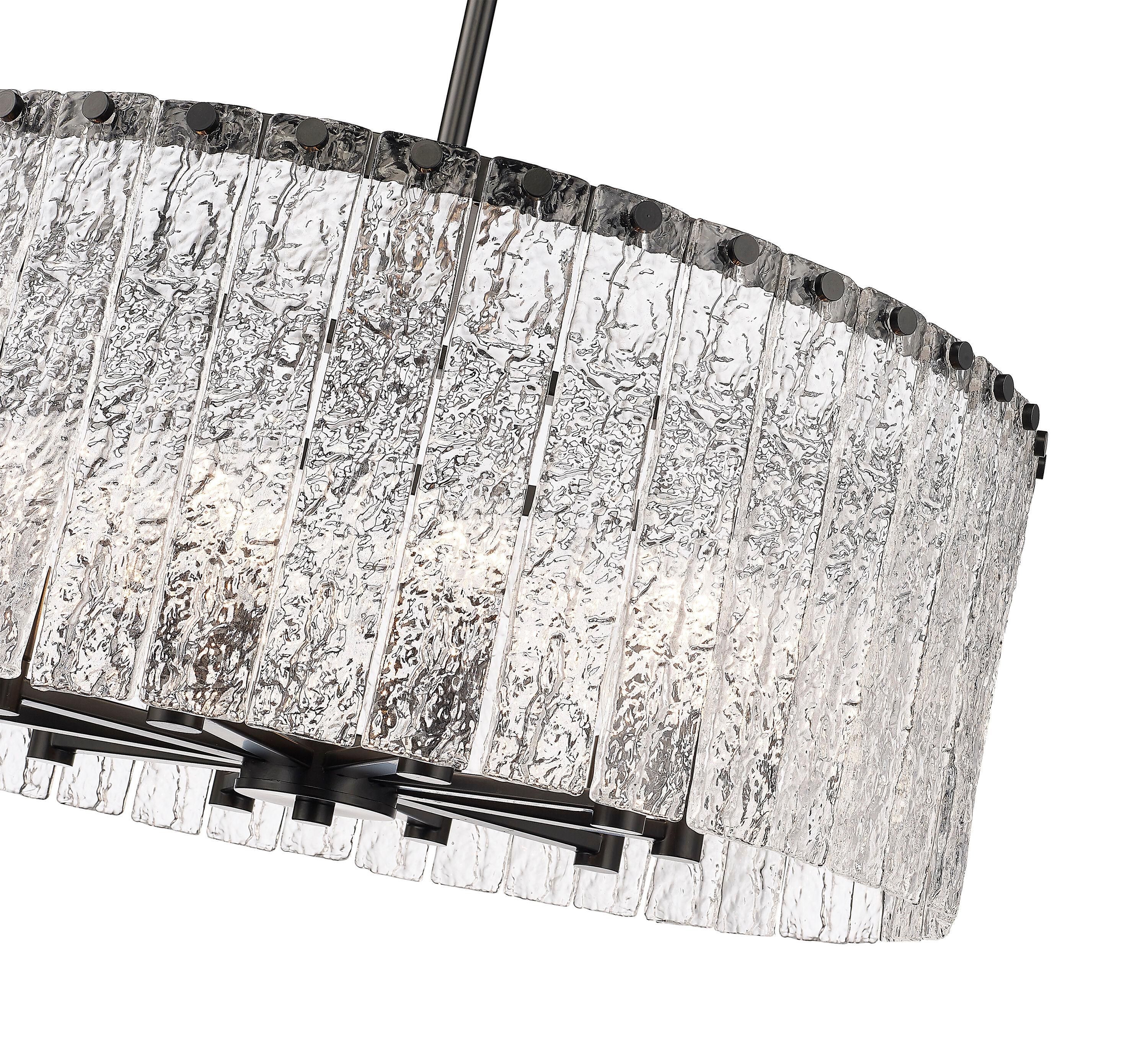 Z-Lite 1943P26 Glacier 10 Light 27" Wide Drum Chandelier - Black