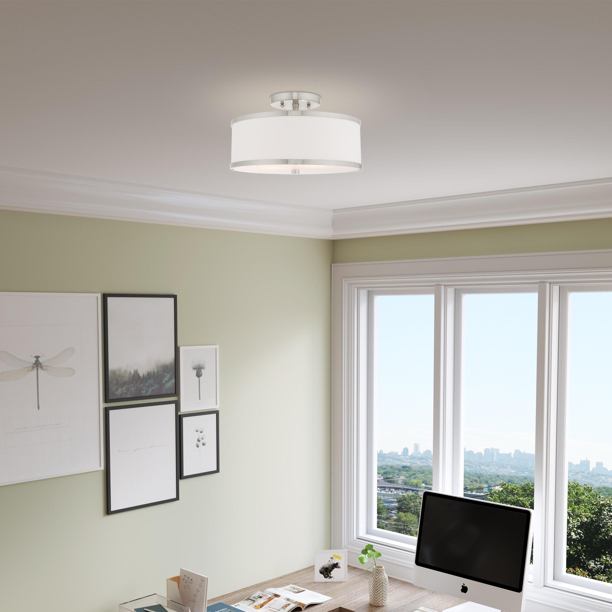 Livex Lighting Park Ridge 2 - Light Semi-Flush Mount in  Brushed Nickel