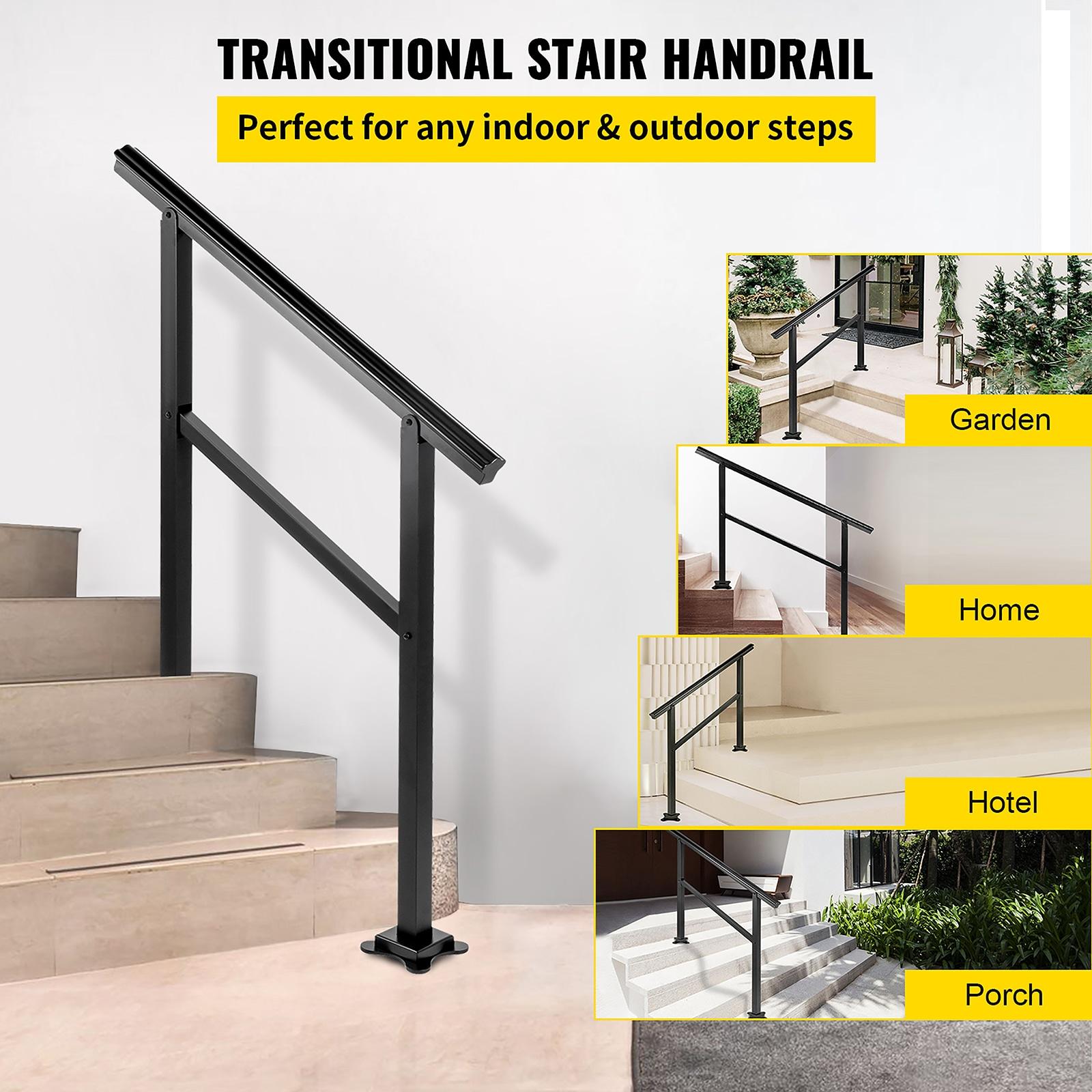 VEVOR Stair Railing Kit Aluminum Handrail Flexible Outdoor Deck Hand Rail