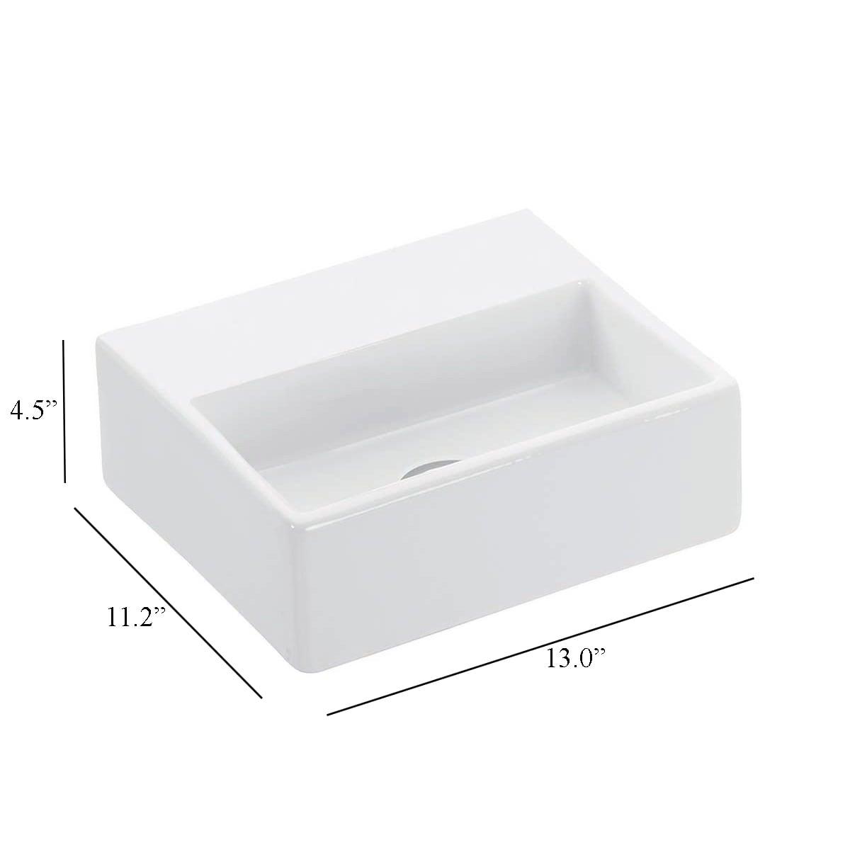 WS Bath Collections Quattro 11.2'' Ceramic Rectangular Bathroom Sink