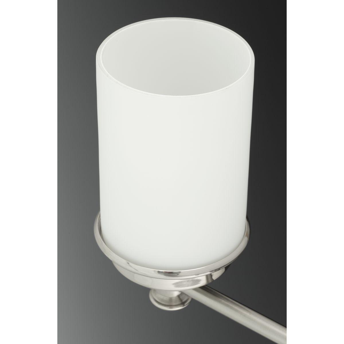 Progress Lighting Glide Collection 2-Light Bath Vanity in Brushed Nickel with Etched Opal Glass Shade