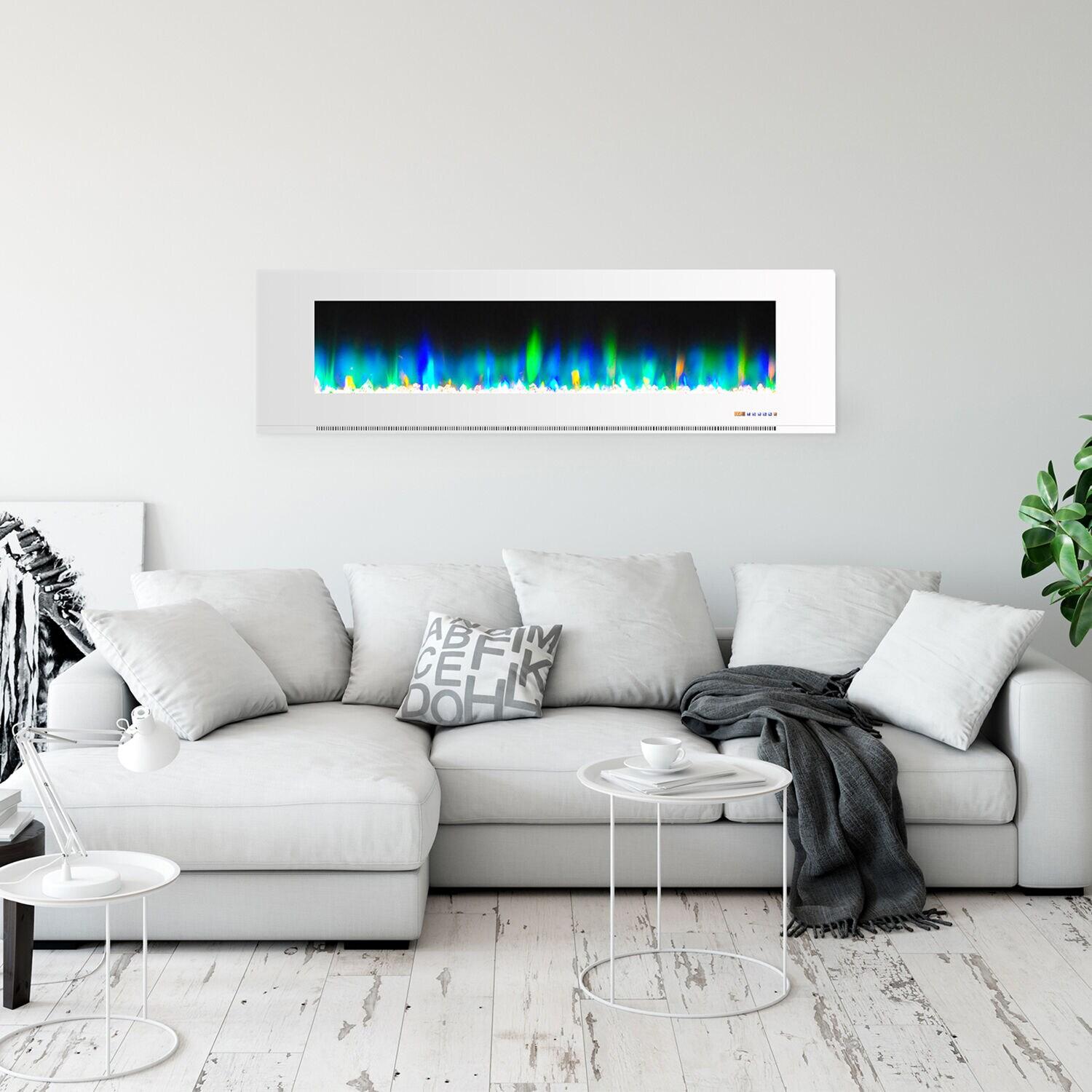 Cambridge Cambridge Wall Mount Electric Fireplace Heater with Remote Control for Indoor Use in Living Room, Bedroom, Home Office