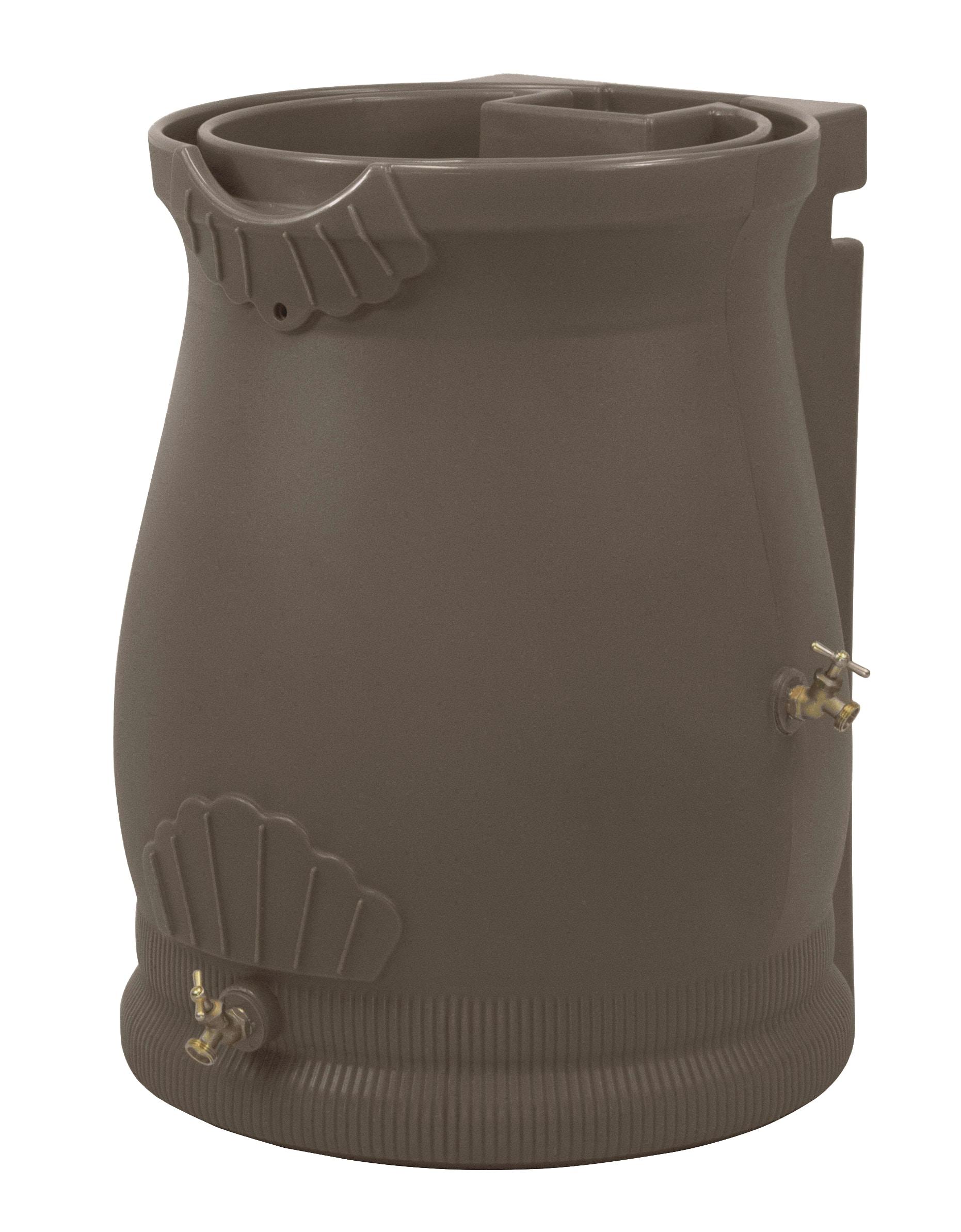 Good Ideas 50 Gallons Plastic Drainable Dual Overflow Planter Rain Barrel