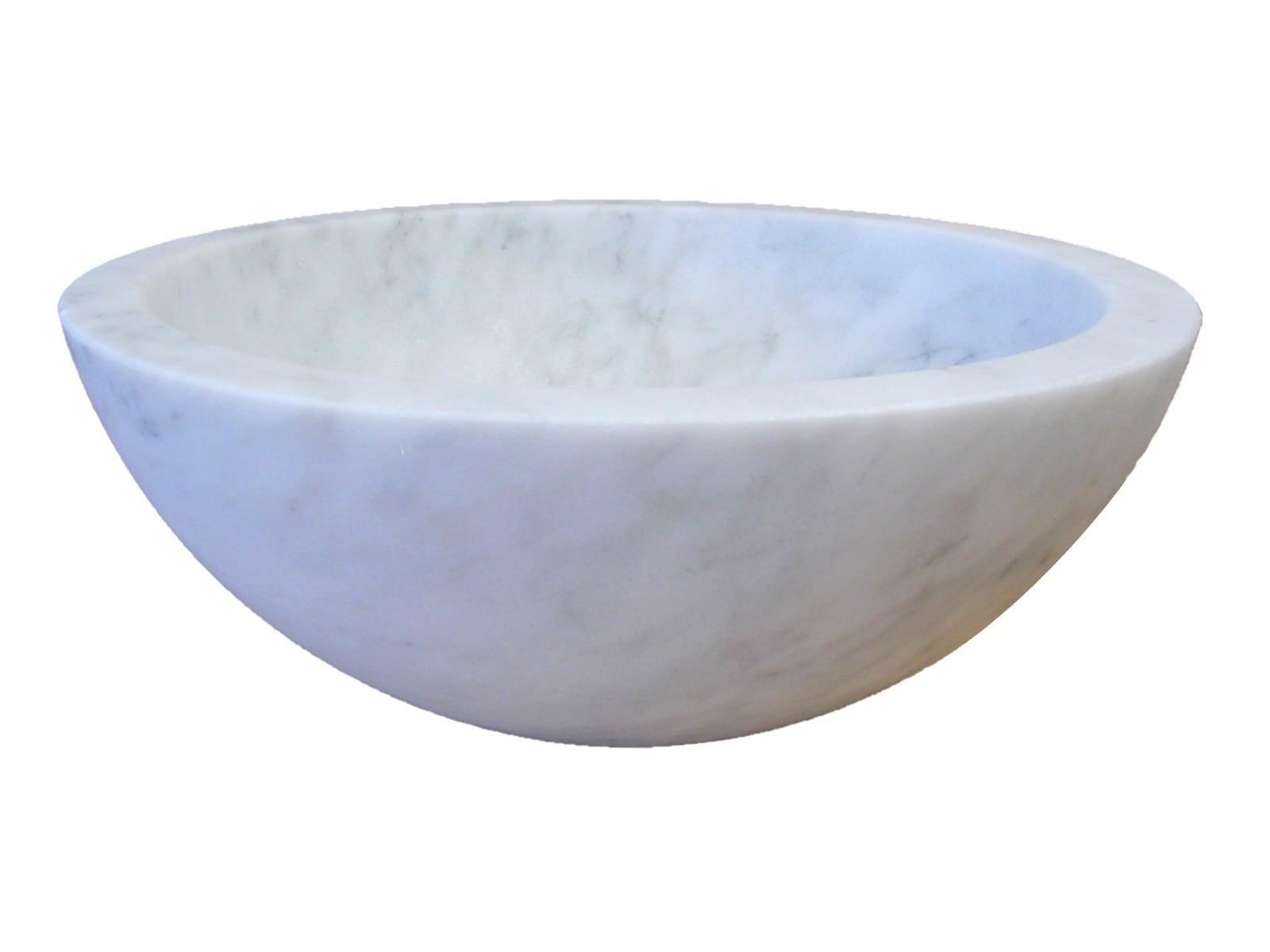 Eden Bath 14'' White Stone Circular Bathroom Sink