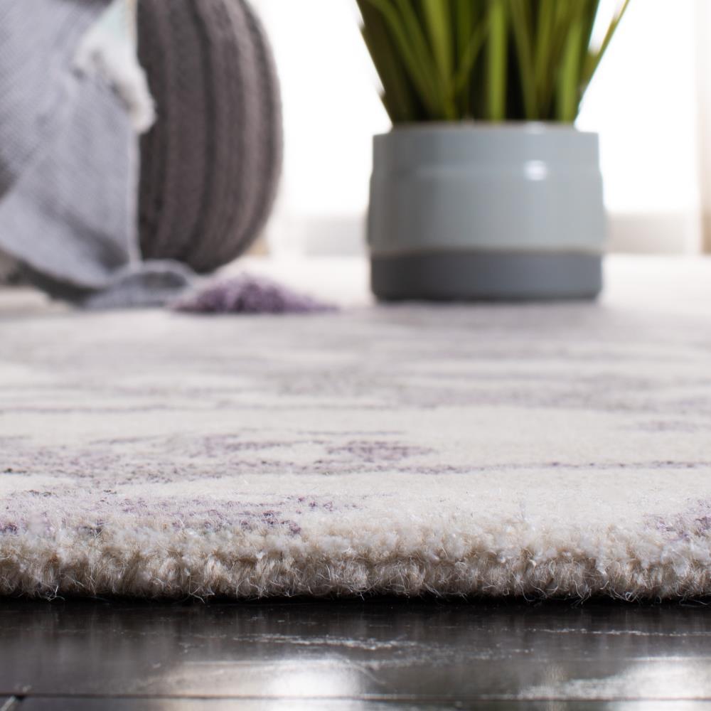 Restoration Vintage RVT112 Hand Tufted Indoor Area Rug - 5'x8' - Purple/Ivory - Safavieh
