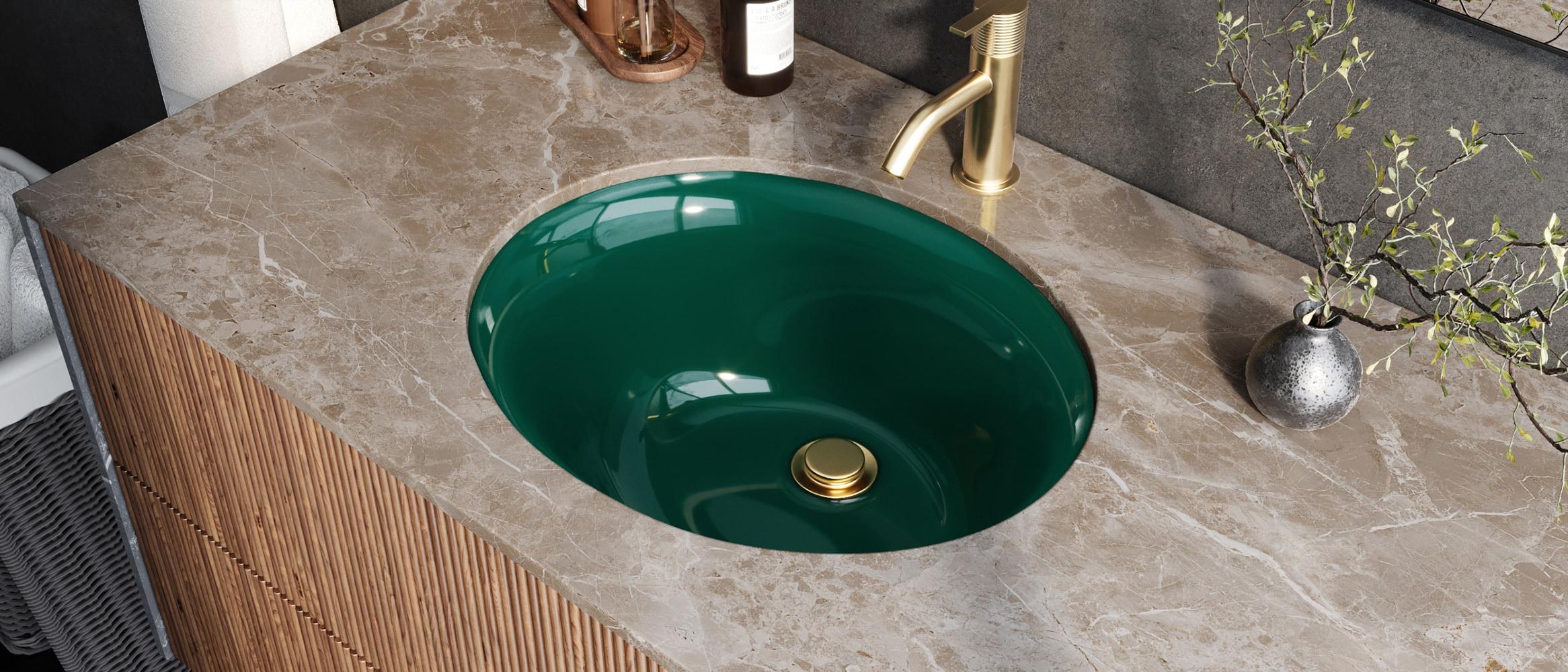 Ruvati 16 x 13 inch Undermount Bathroom Sink Oval Porcelain Ceramic with Overflow