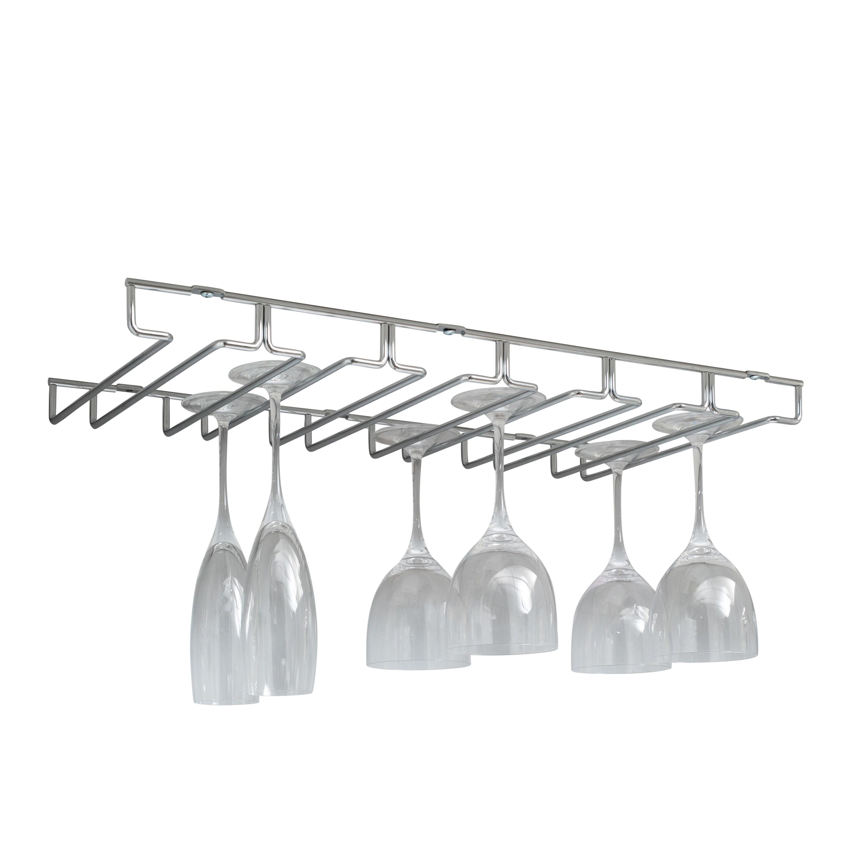 Organize It All Metal Stemware Rack in Chrome