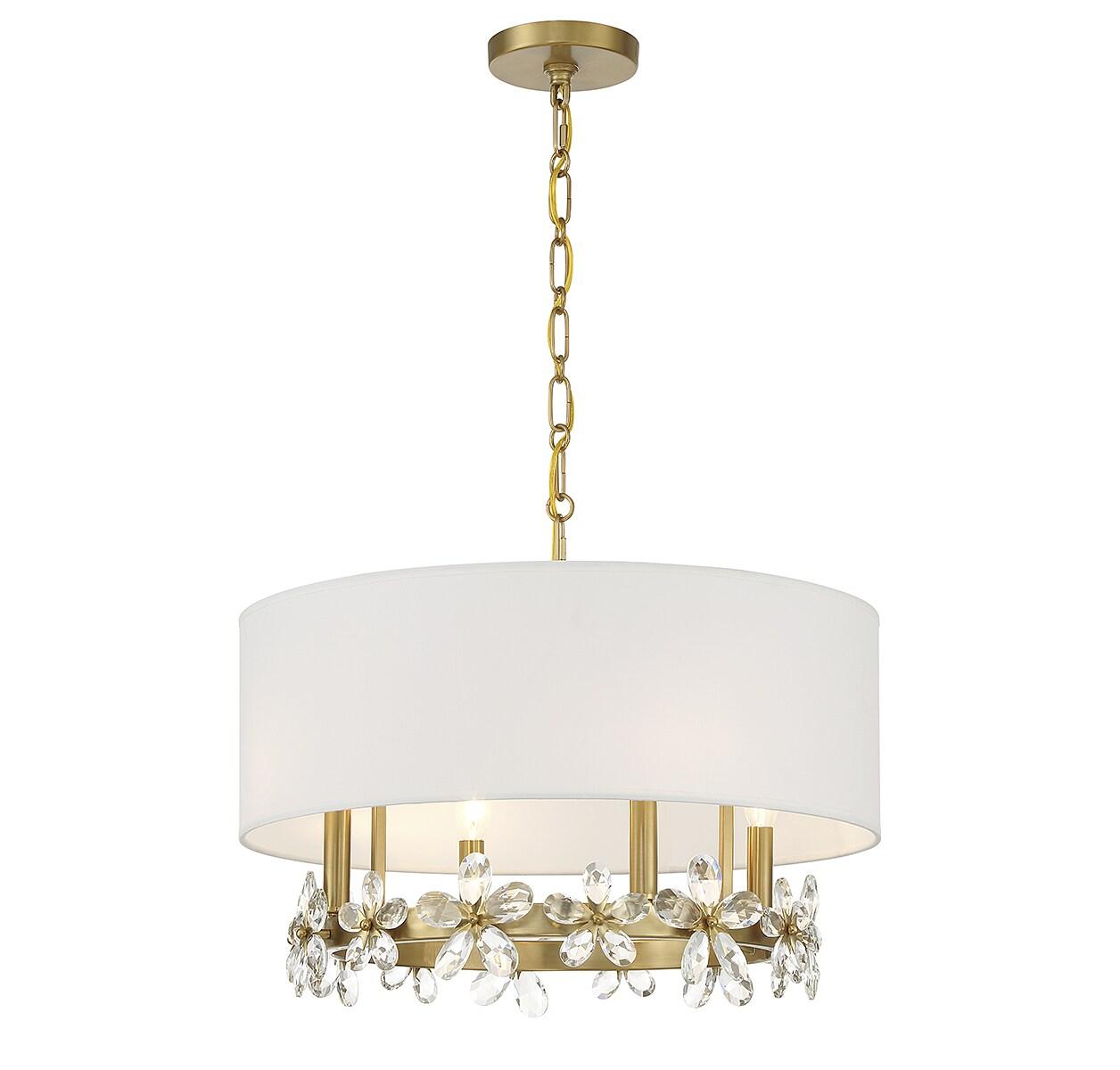 Savoy House Dahlia 4 - Light Pendant in  Warm Brass