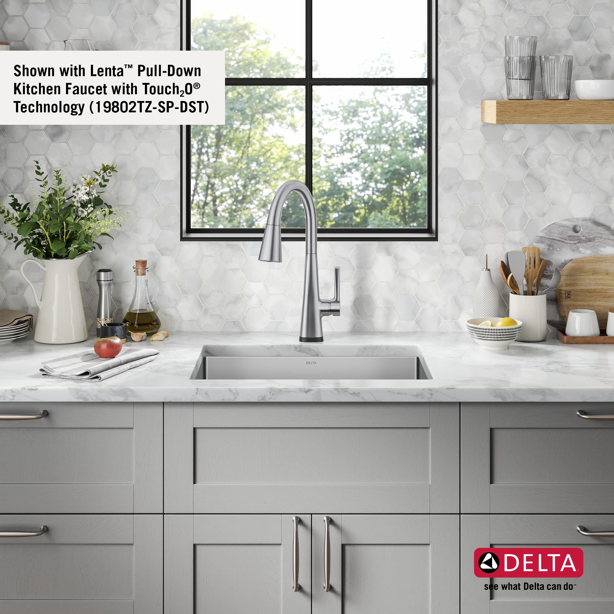 Delta Lenta™ Undermount 16 Gauge Stainless Steel Single Bowl Kitchen Sink with Accessories