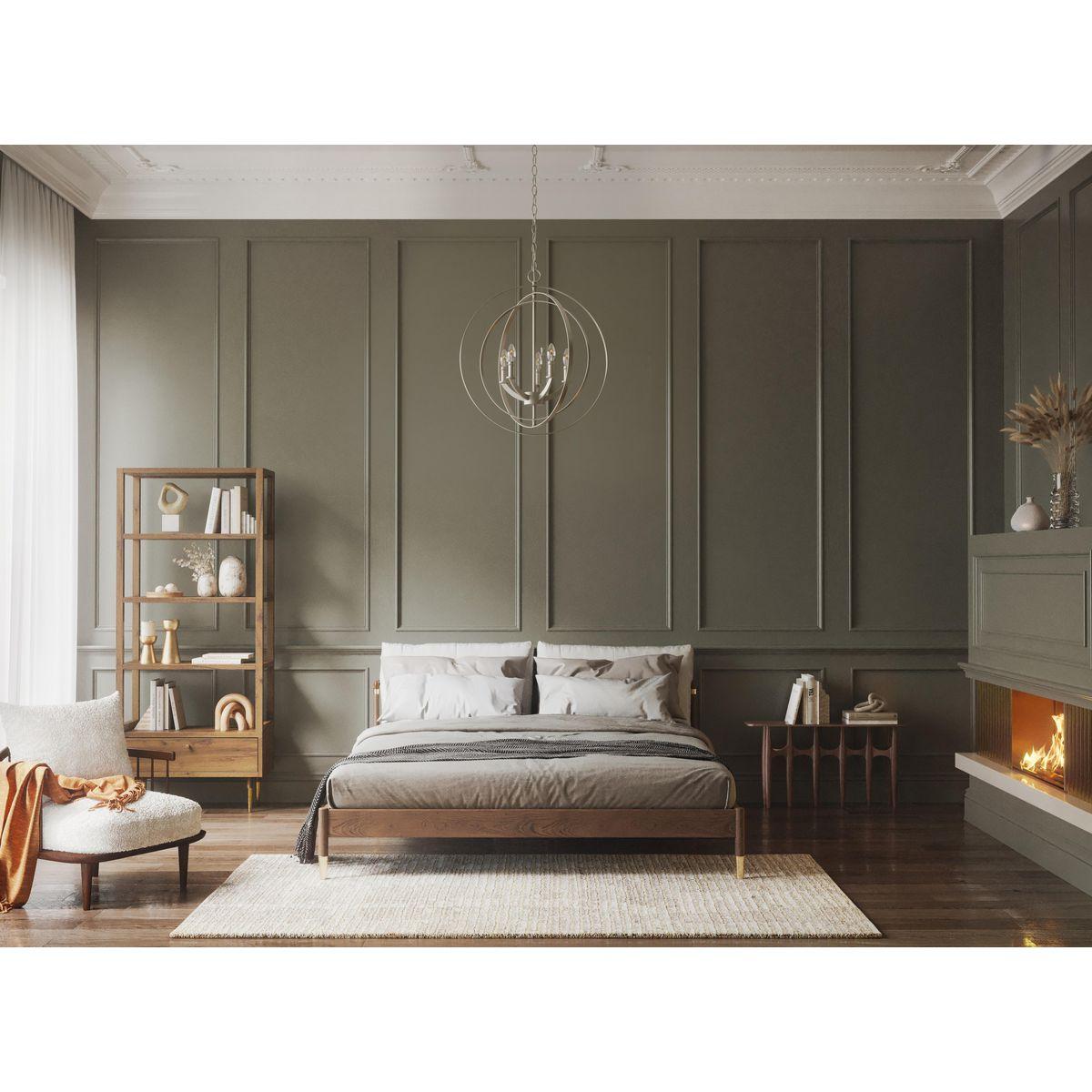 Progress Lighting Equinox 5-Light Chandelier Pendant, Steel, Burnished Silver, No Shade