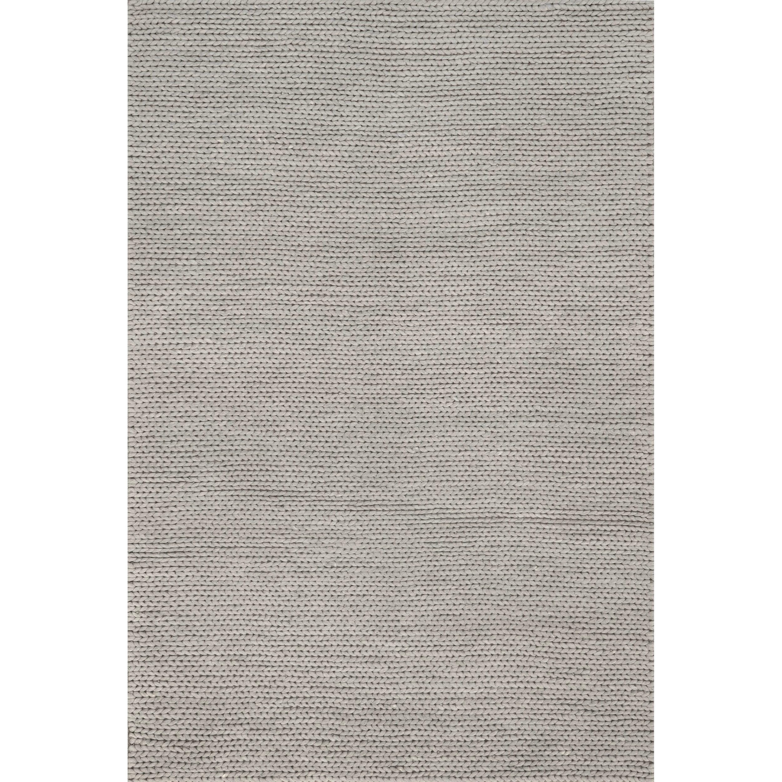 nuLOOM 3x5 Penelope Wool Braided Handmade Area Rug, Light Grey, Solid Rustic Farmhouse Style, For Bedroom, Living Room, Hallway, Entryway