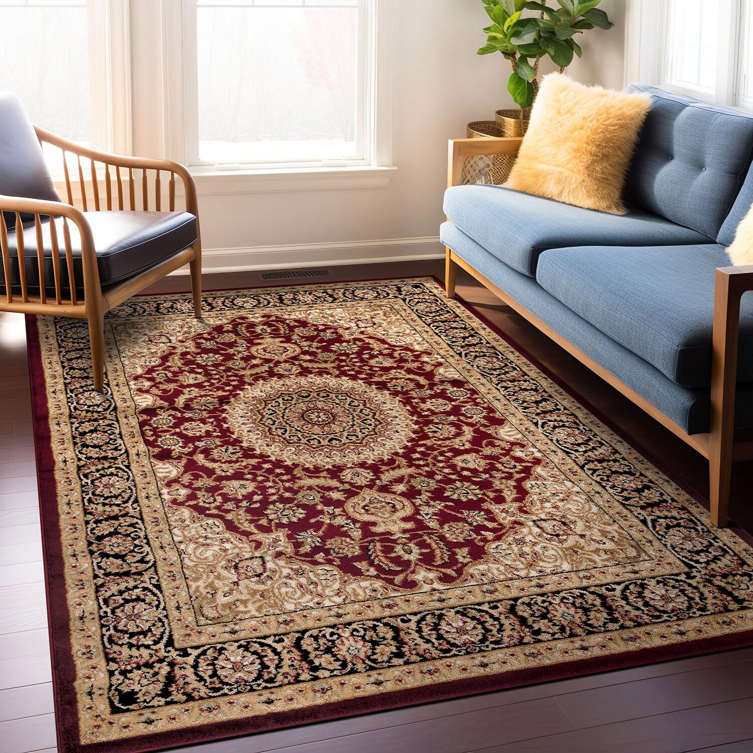 World Rug Gallery Traditional Oriental Medallion Area Rug - BURGUNDY 12'x15'