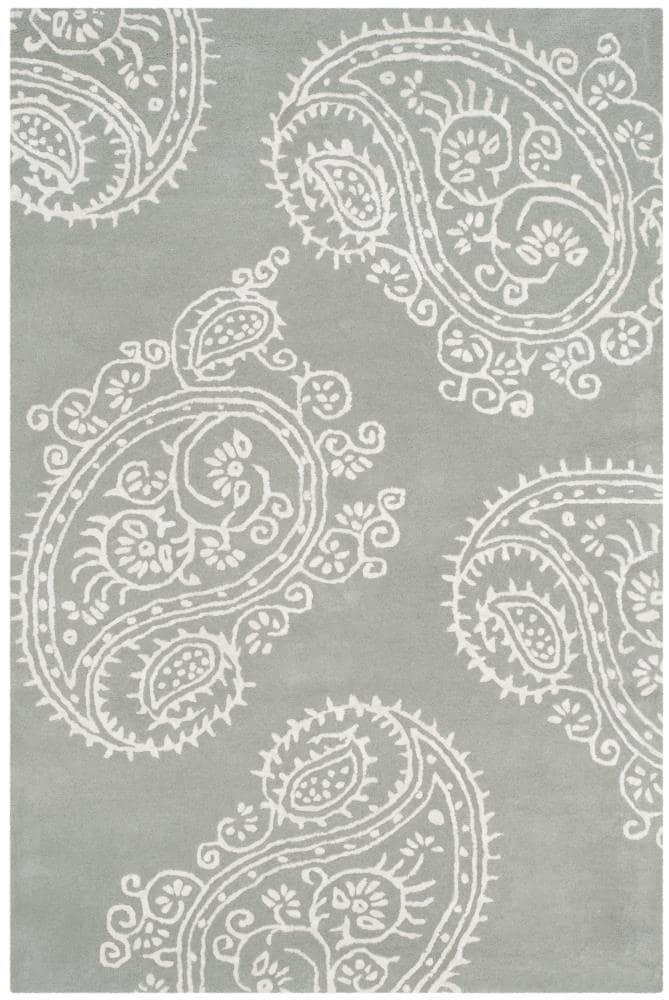 Bella BEL153 Hand Tufted Area Rug - Grey/Ivory - 4'x6' - Safavieh.
