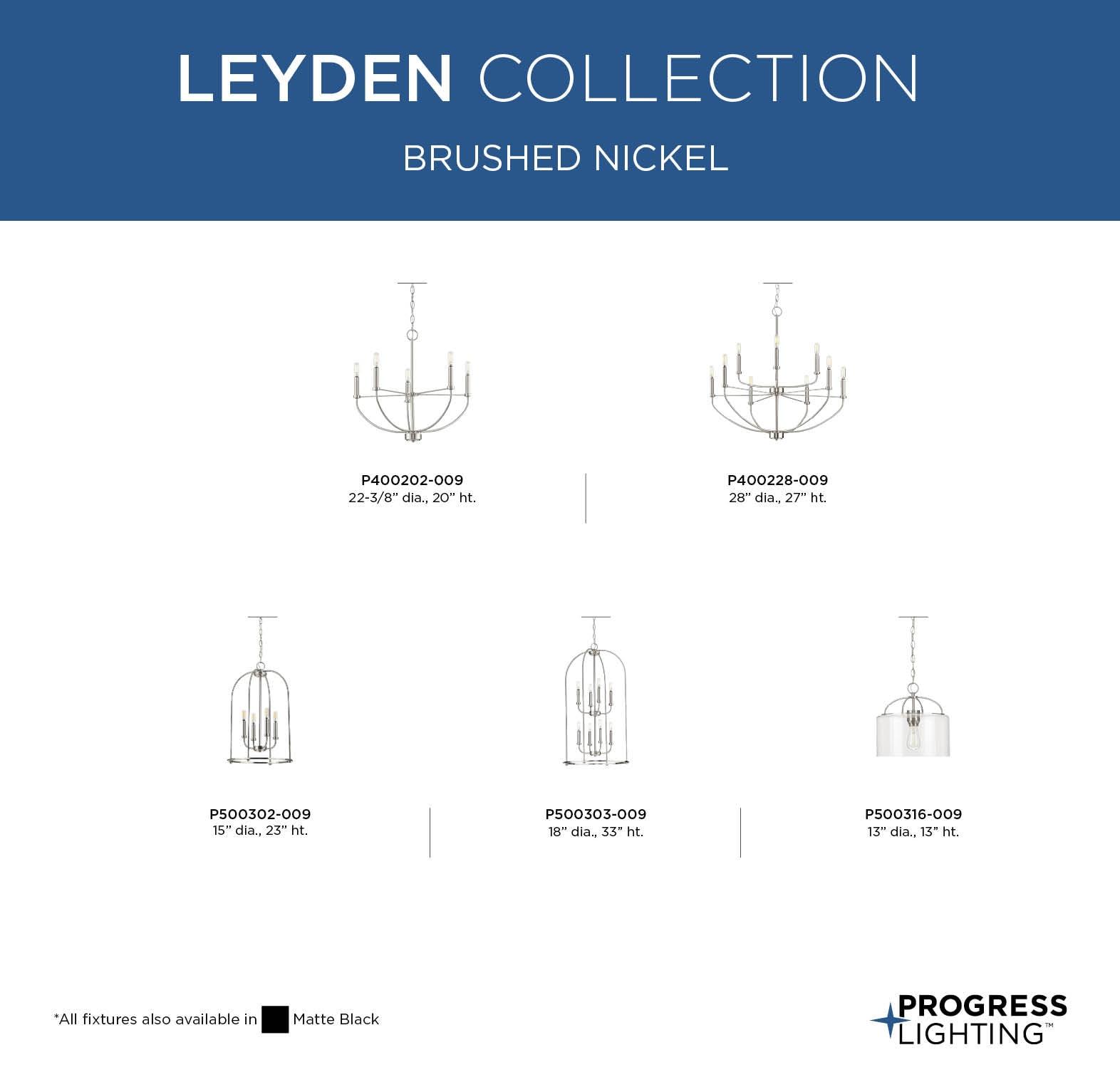 Progress Lighting Leyden 1-Light Brushed Nickel Farmhouse Pendant with Clear Glass Shade