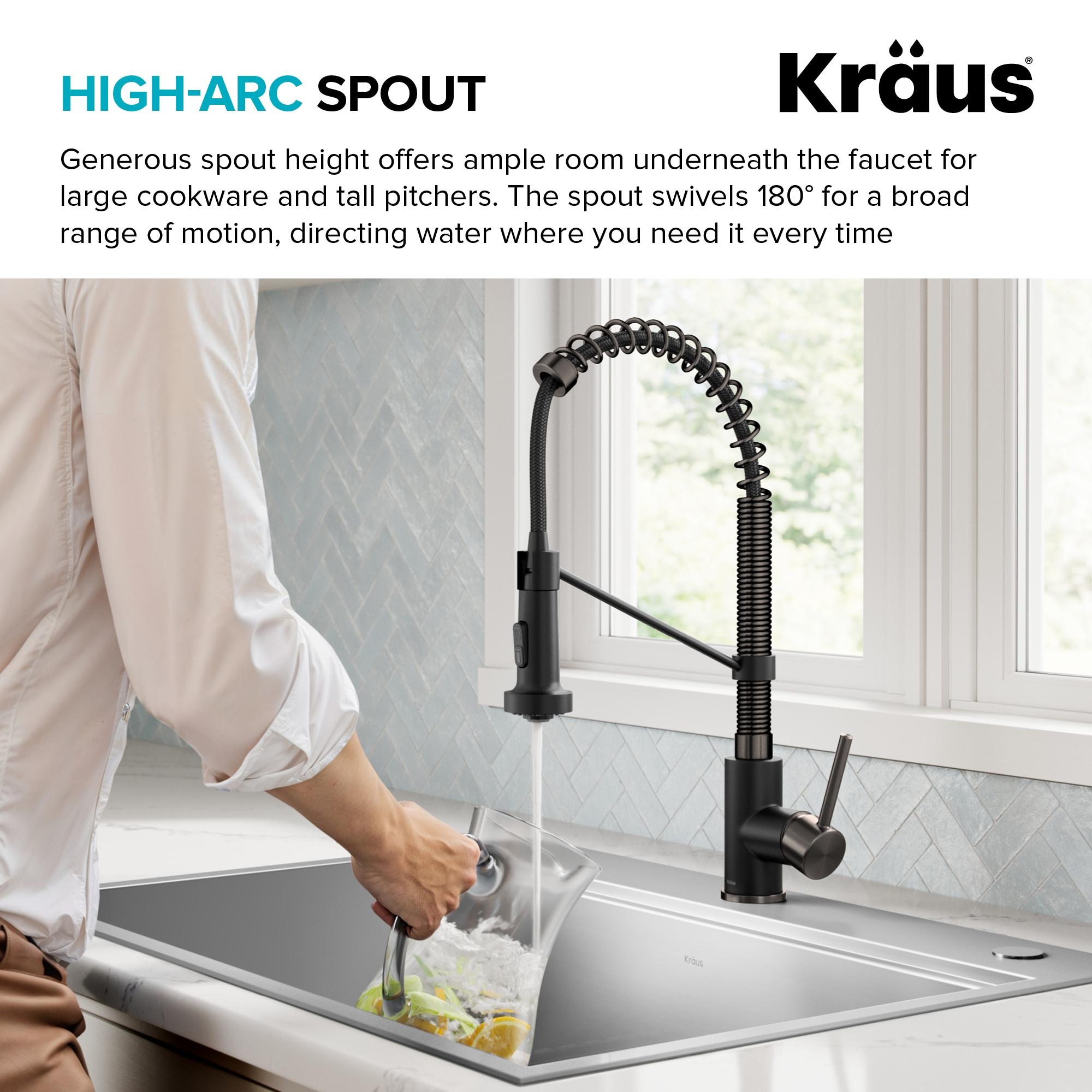 KRAUS Bolden Commercial Style 2-Function Single Handle Pull Down Kitchen Faucet