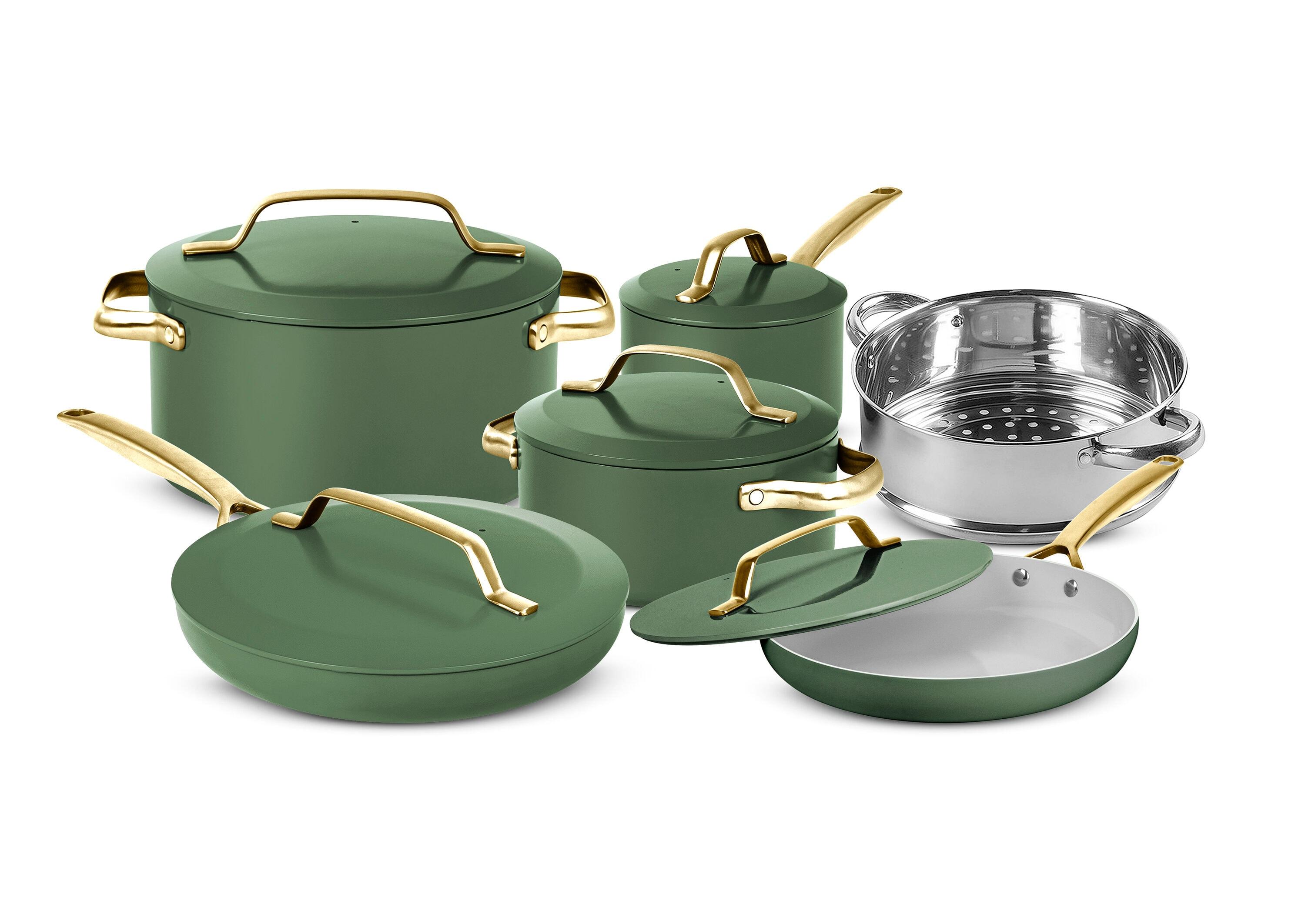 Gotham Steel Gotham Steel Modern Collection 11 Pc Cream Nonstick Cookware Set