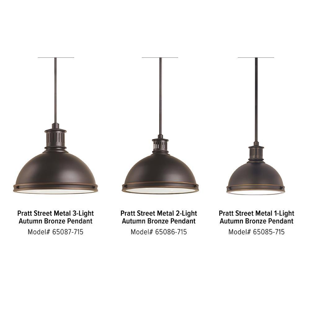 Autumn Bronze Industrial Bowl Pendant with Clear Textured Glass Shade